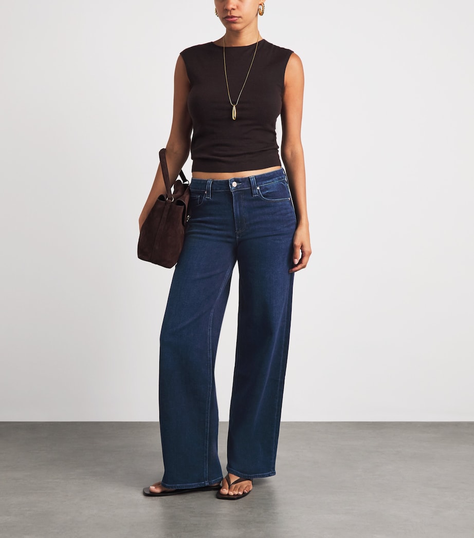 PAIGE Womens Tatum Wide-Leg Jeans Basilica Image 2