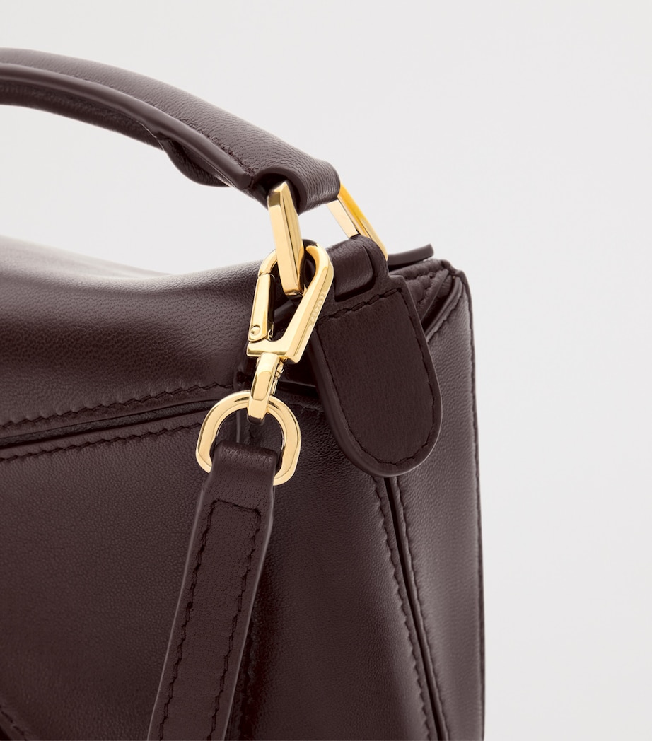 Mini Leather Featherlight Puzzle Top-Handle Bag DARK CHESTNUT Image 15