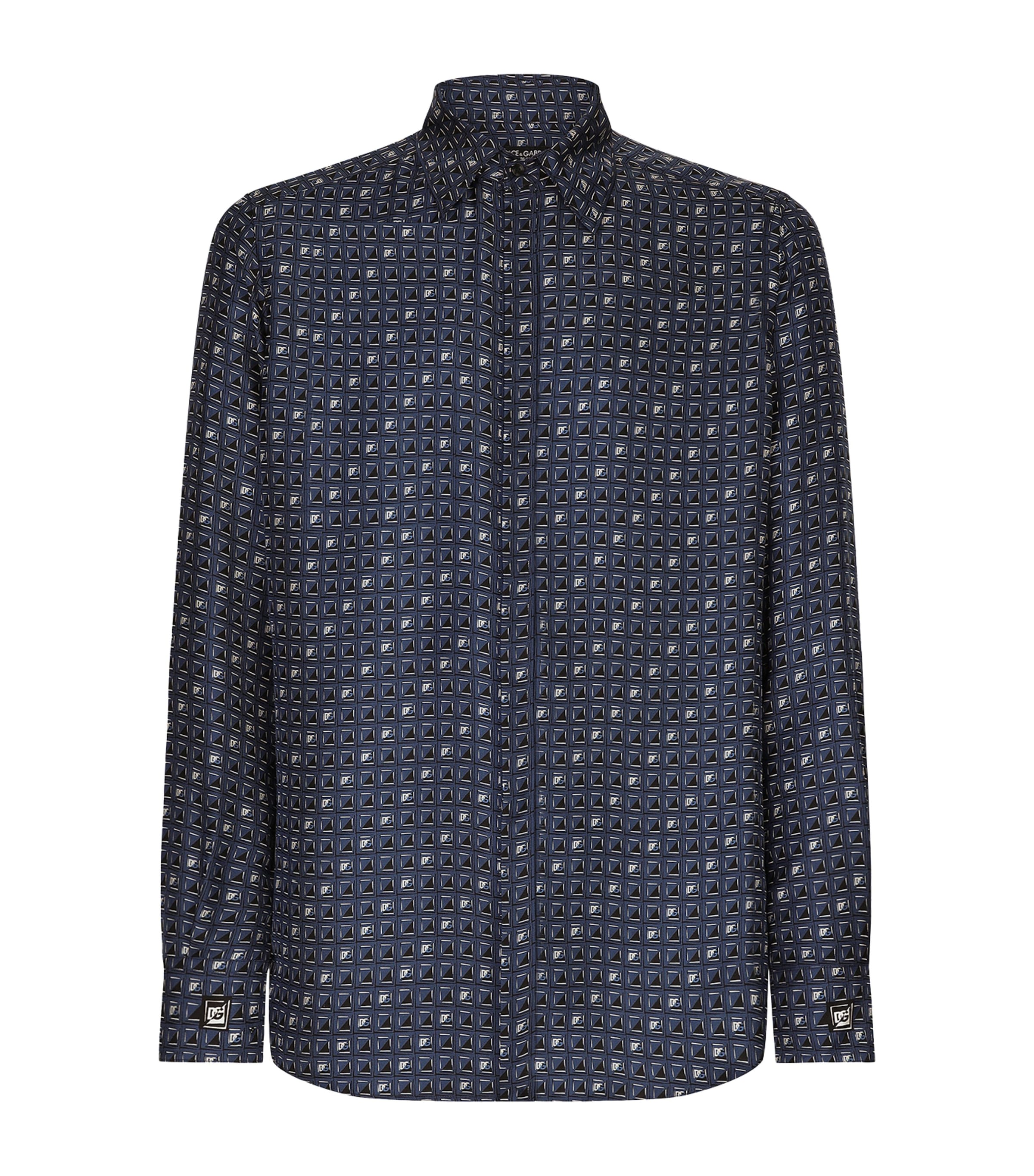 Shop Dolce & Gabbana Silk Dg Logo Shirt