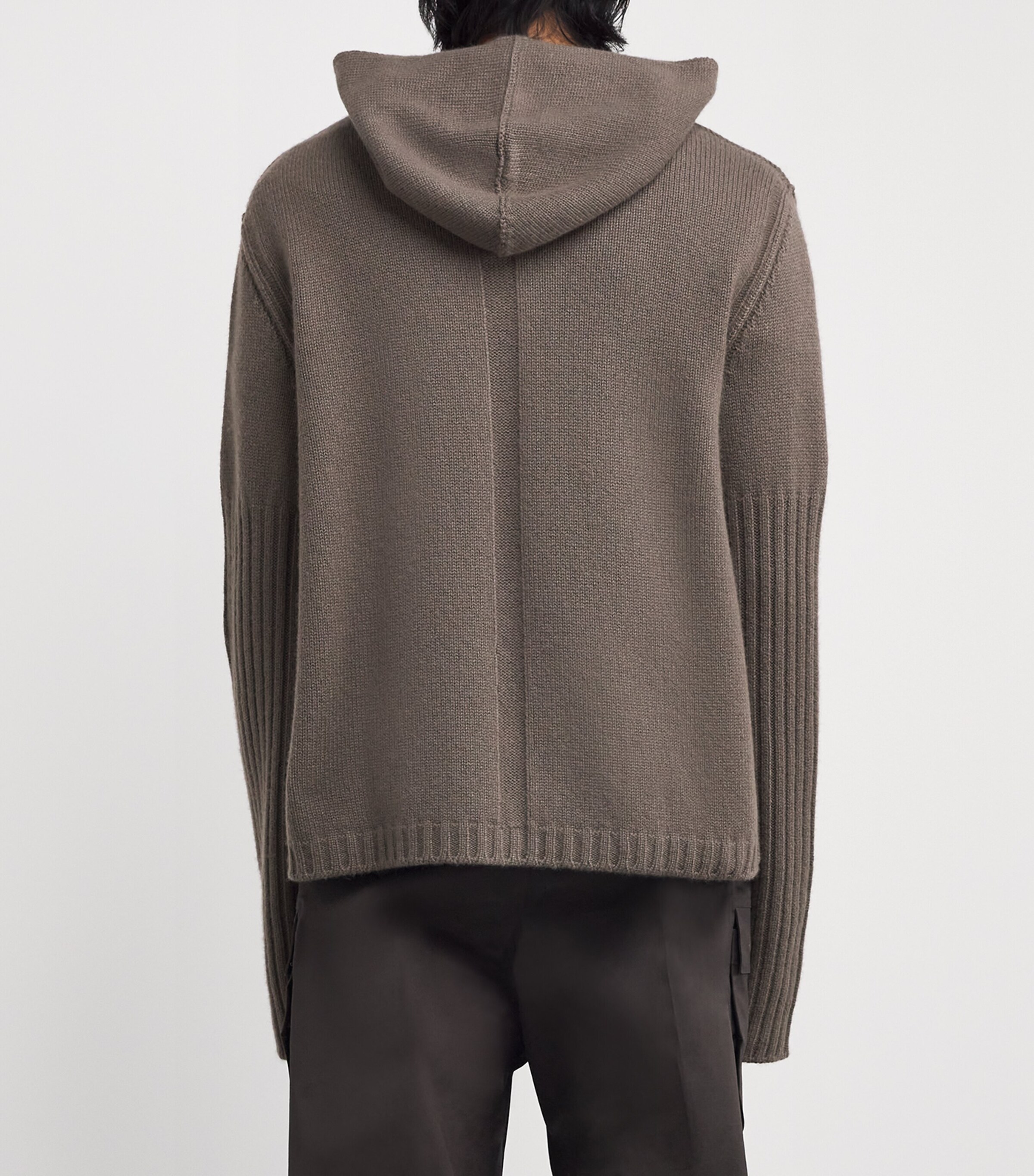Rick Owens Mens Cashmere Zip-Up Hoodie Dust Image 4