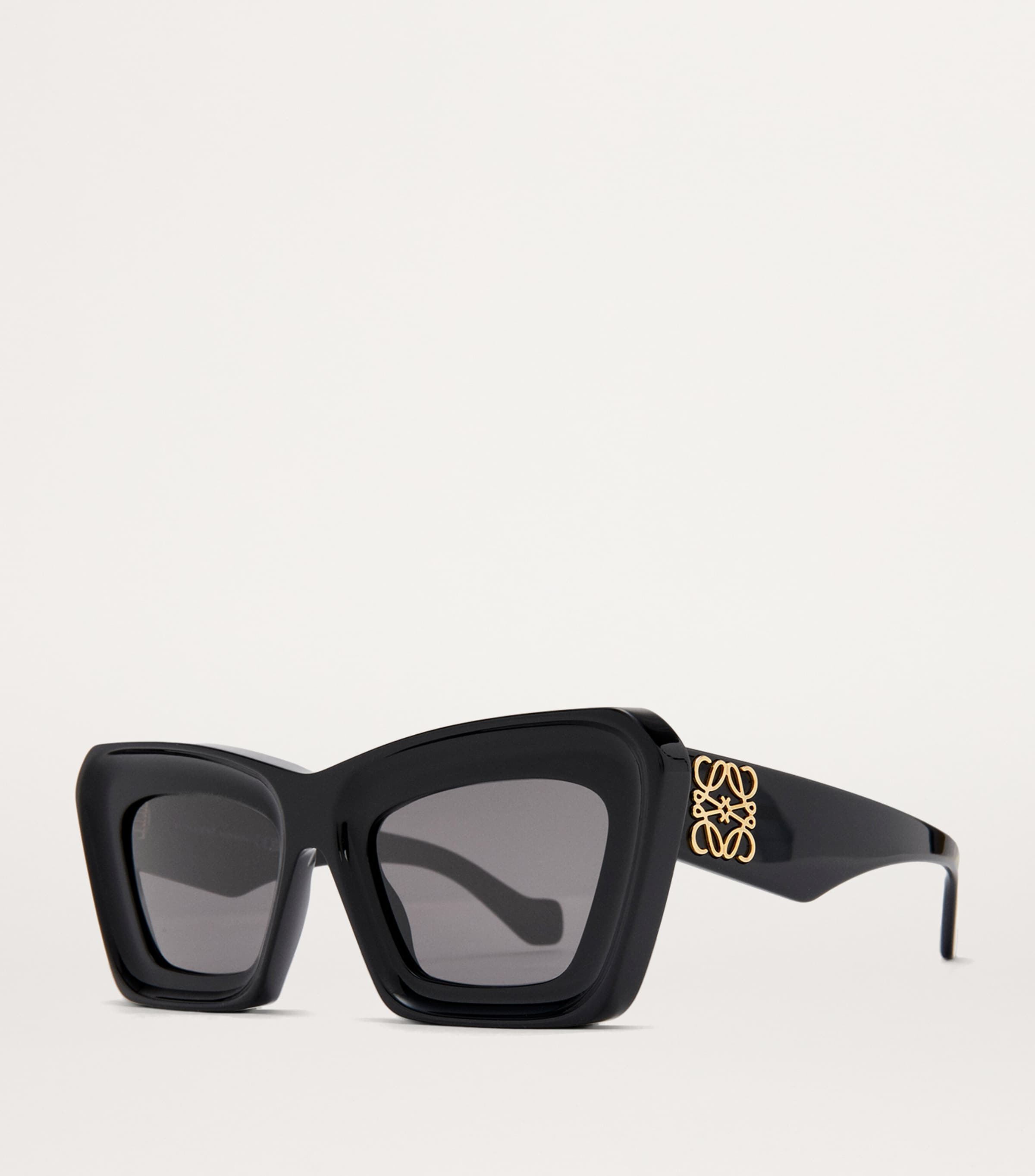 Bevelled Cat Eye Sunglasses BLACK Image 2