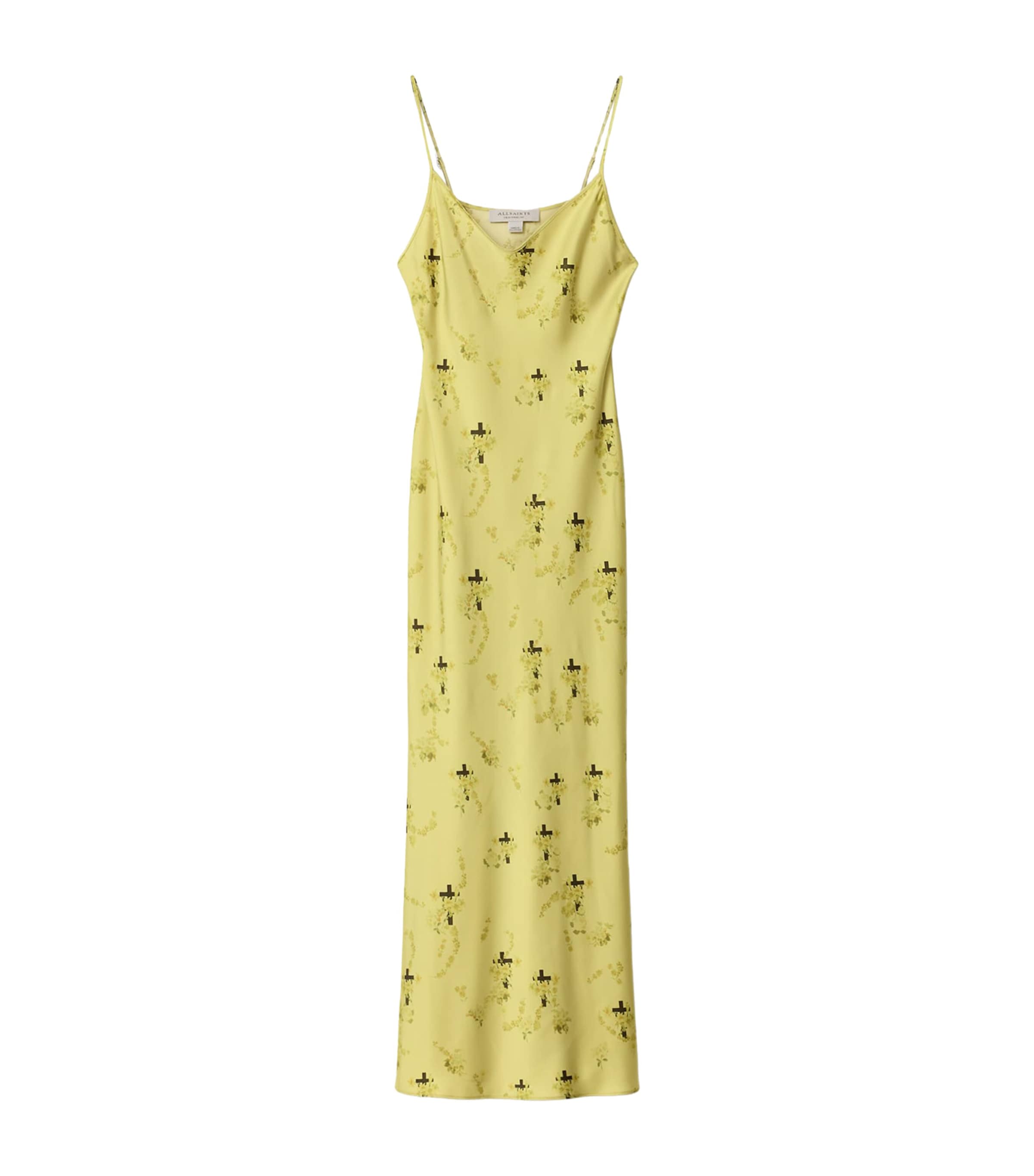 AllSaints Womens Floral Print Bryony Maxi Dress Empoli Yellow Image 1