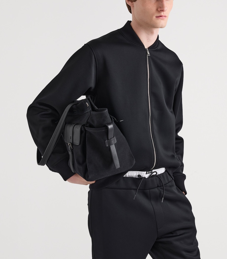 Prada Mens Jersey Bomber Jacket Black Image 3