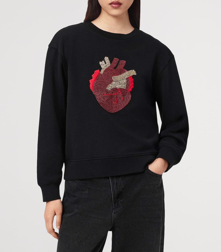 AllSaints Womens Embellished Andrea Pippa Sweatshirt Black Image 6