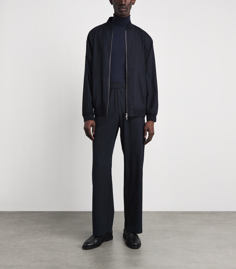 Alan Scott Mens Superfine Merino Wool Rollneck Sweater Midnight Image 2