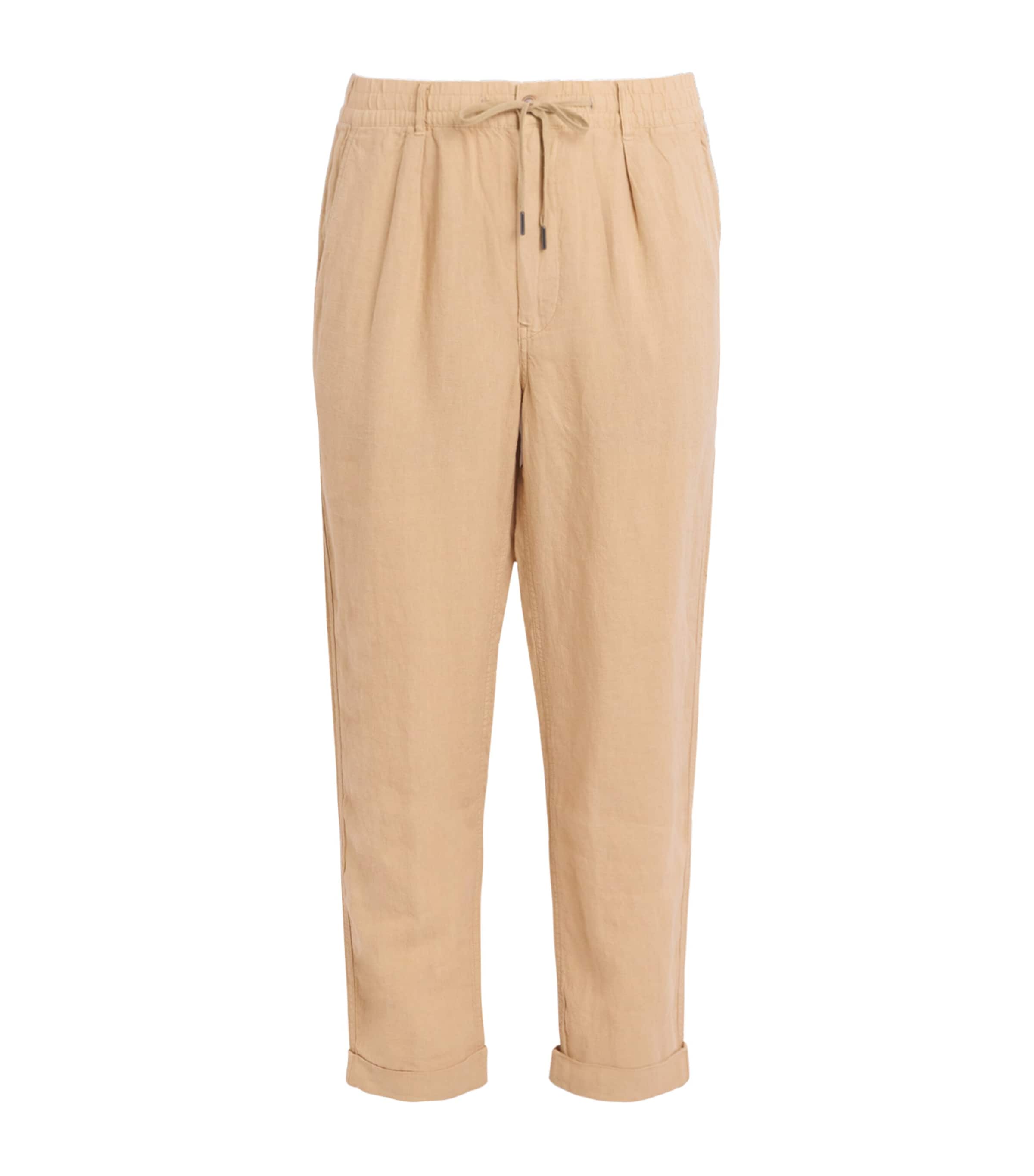 POLO RALPH LAUREN LINEN DRAWSTRING STRAIGHT TROUSERS