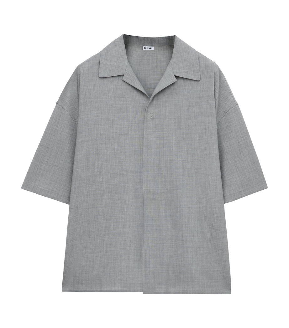 Wool-Blend Short-Sleeve Shirt GREY Image 1