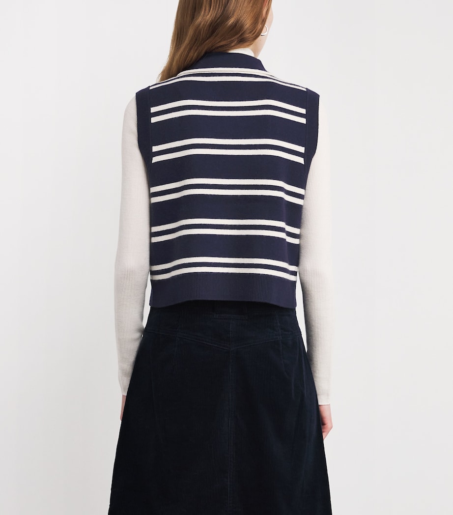 Stripe Sleeveless Cardigan DUAL-COLOR Image 4