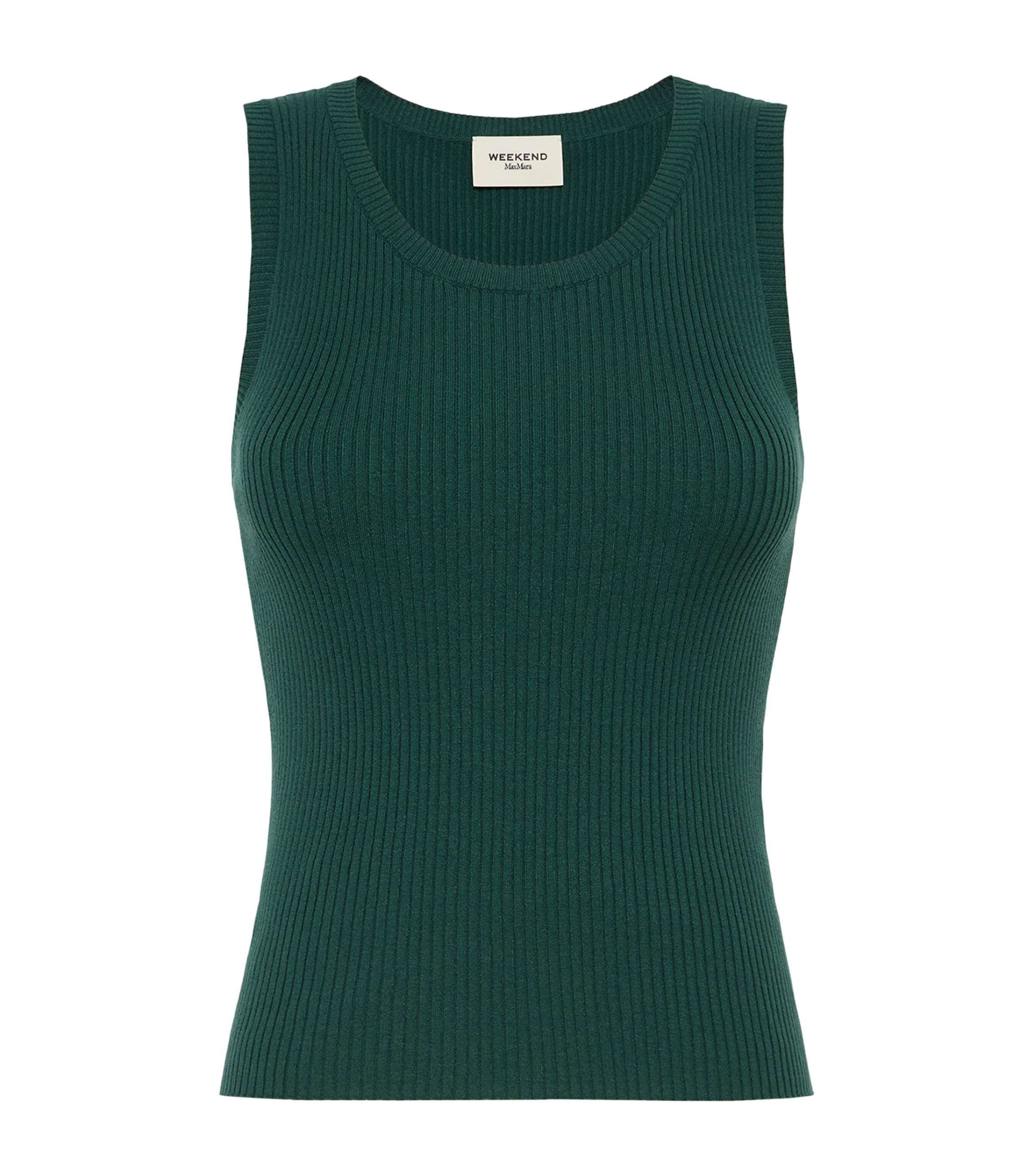 Weekend Max Mara Womens Rib-Knit Tank Top Green Image 1