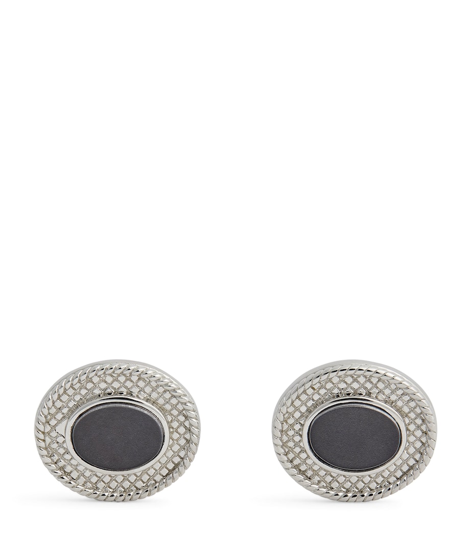 Sterling Silver and Hematite Cufflinks SILVER Image 1