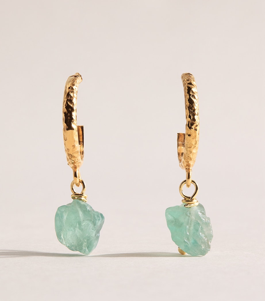 Hermina Athens Gold-Plated Turquoise Hoop Earrings Gold Image 1