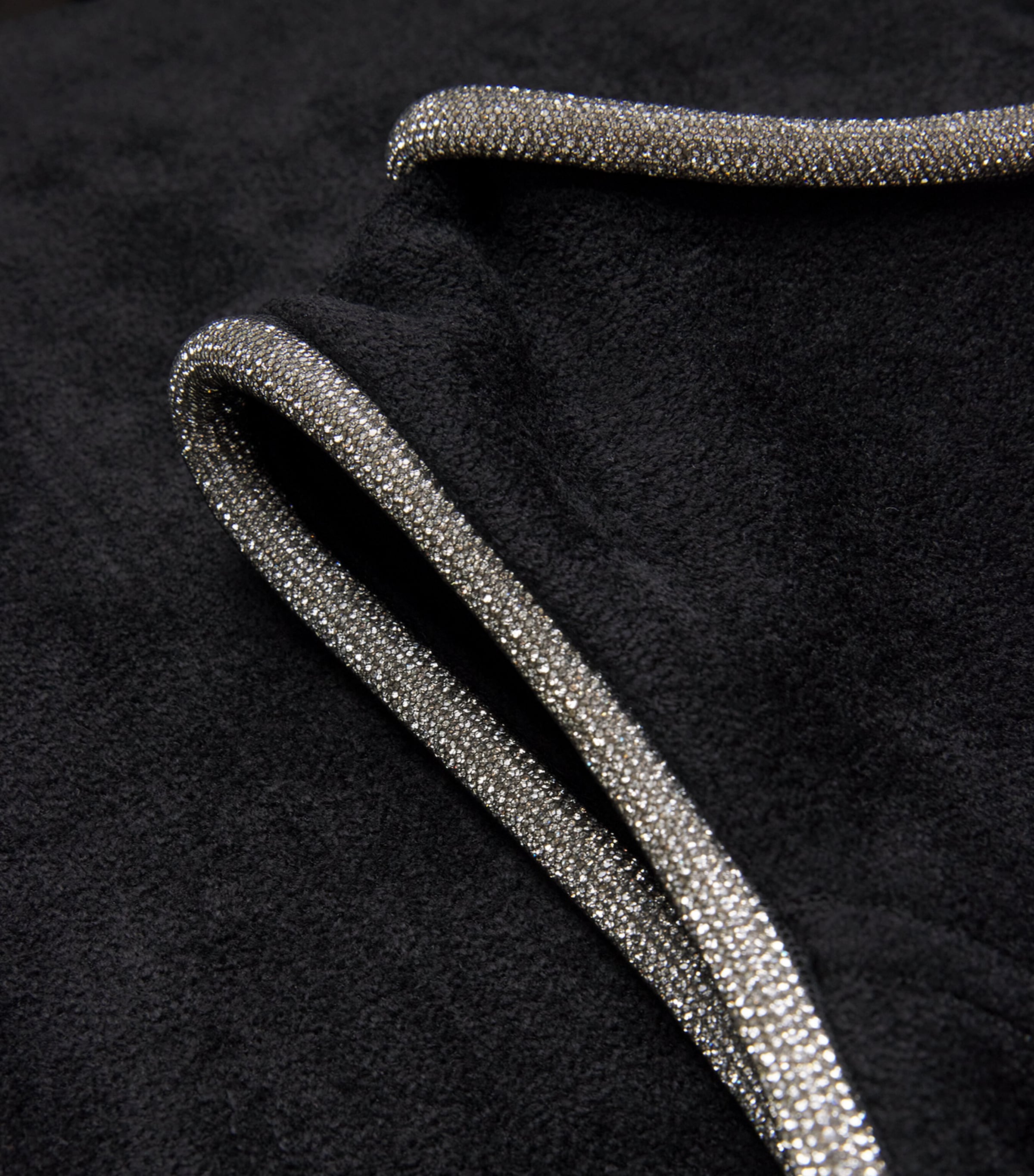 Velvet Embellished-Detail Midi Dress BLACK Image 5