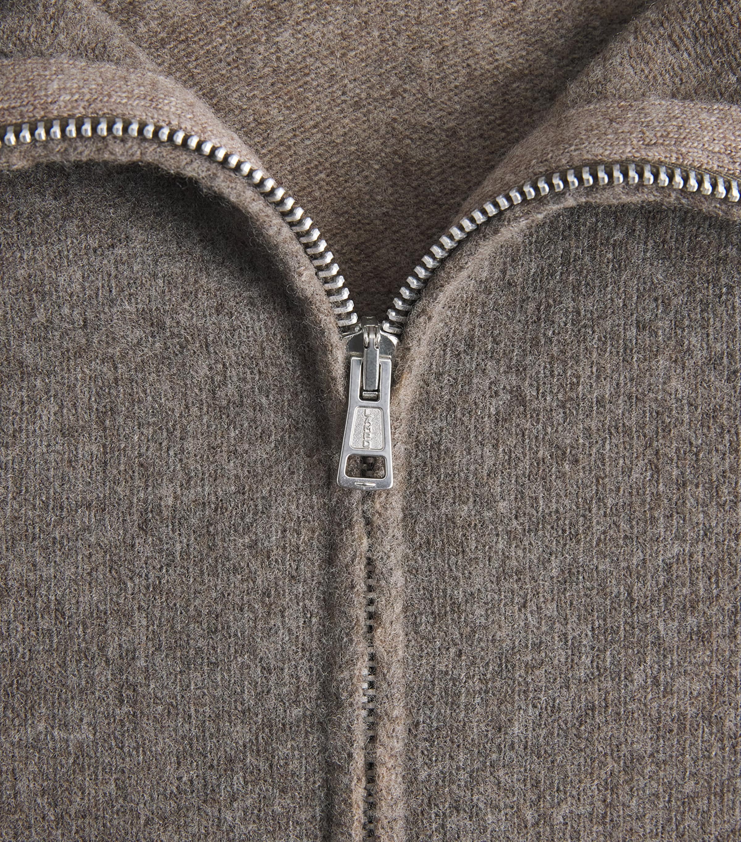 Our Legacy Mens Wool Line Zip-Up Cardigan Mud Spray Dy Chrb Wl Image 6
