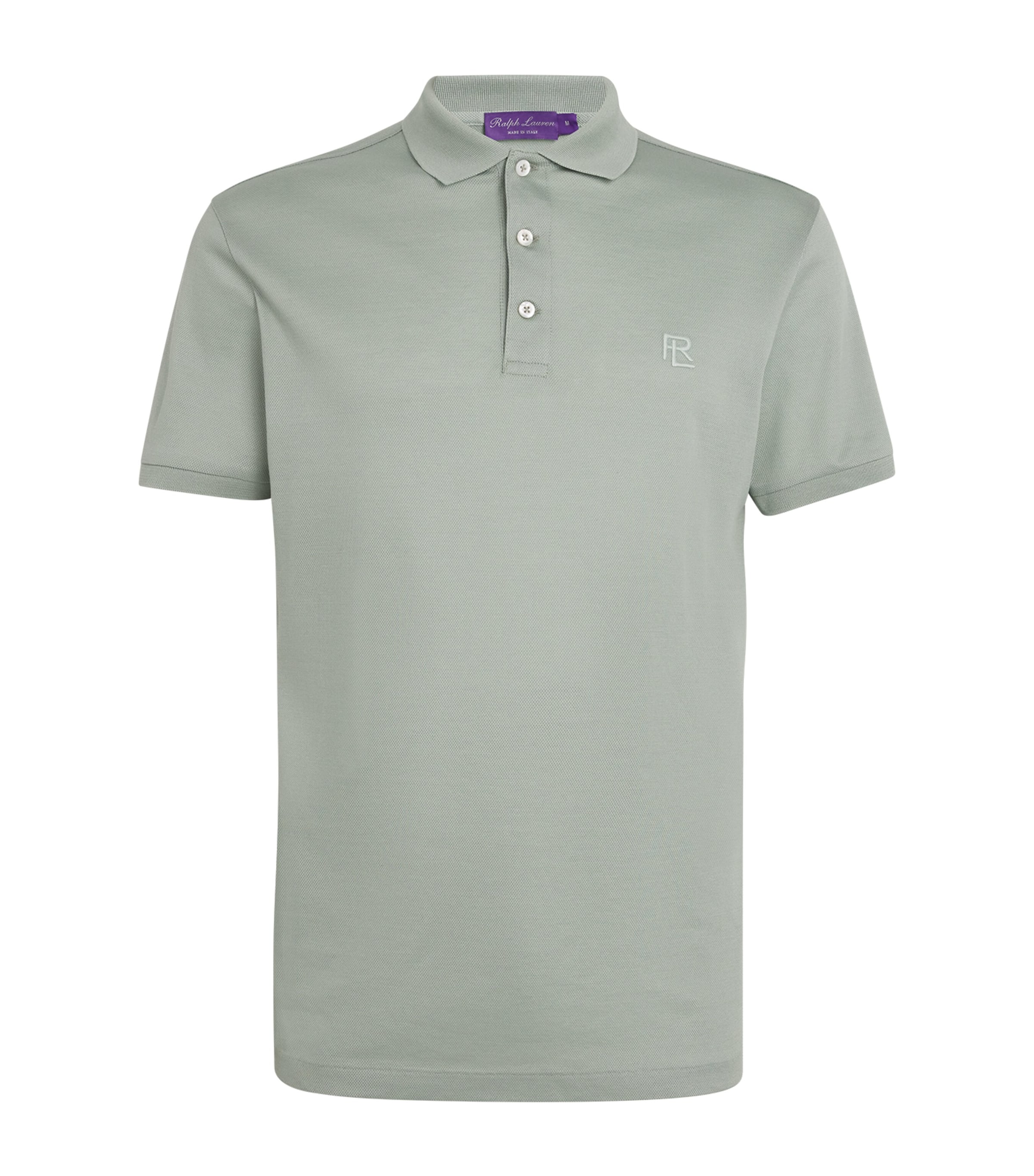 Shop Ralph Lauren Purple Label Cotton Polo Shirt In Green