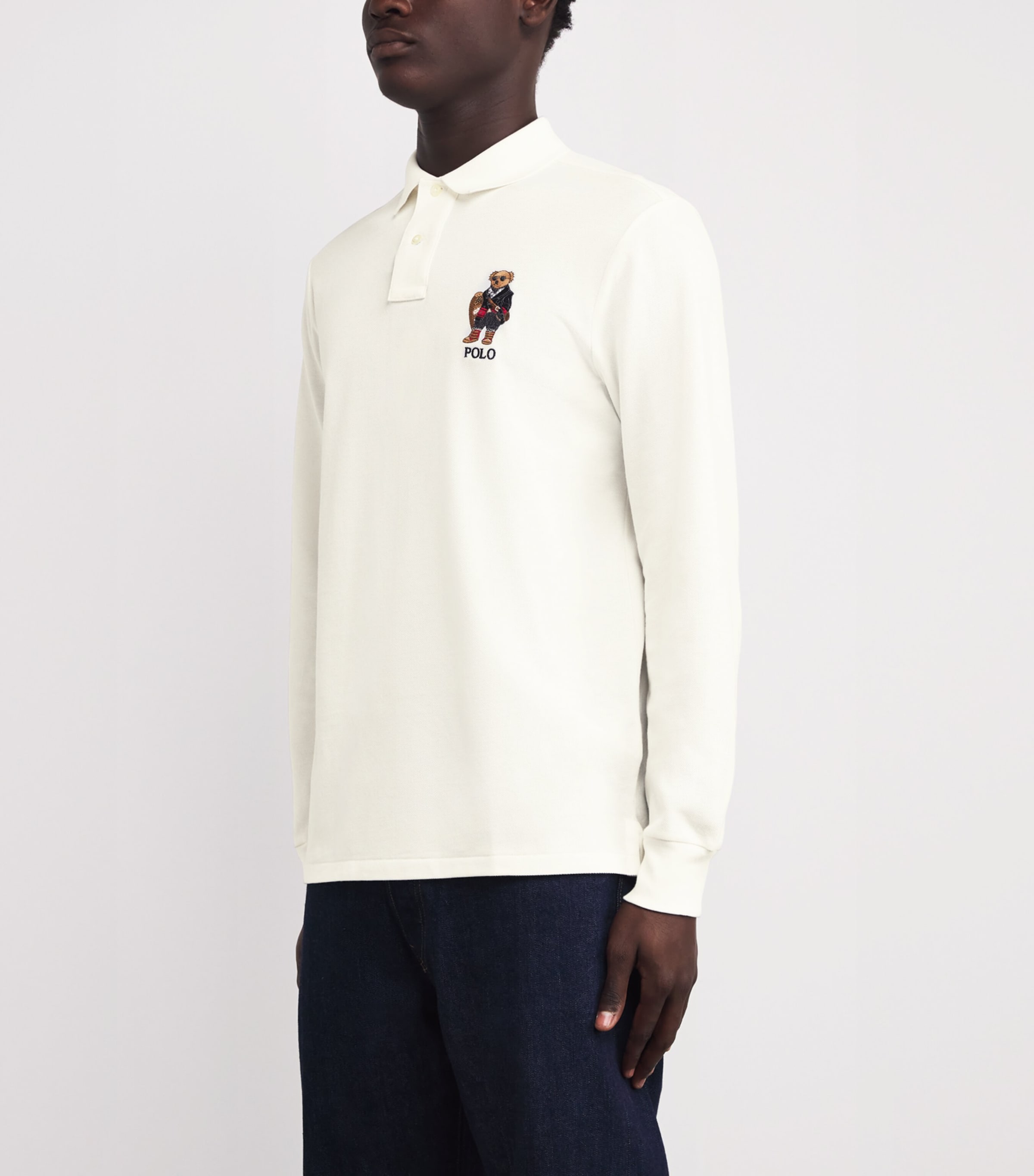 Cotton Polo Bear Polo Shirt NATURAL Image 3