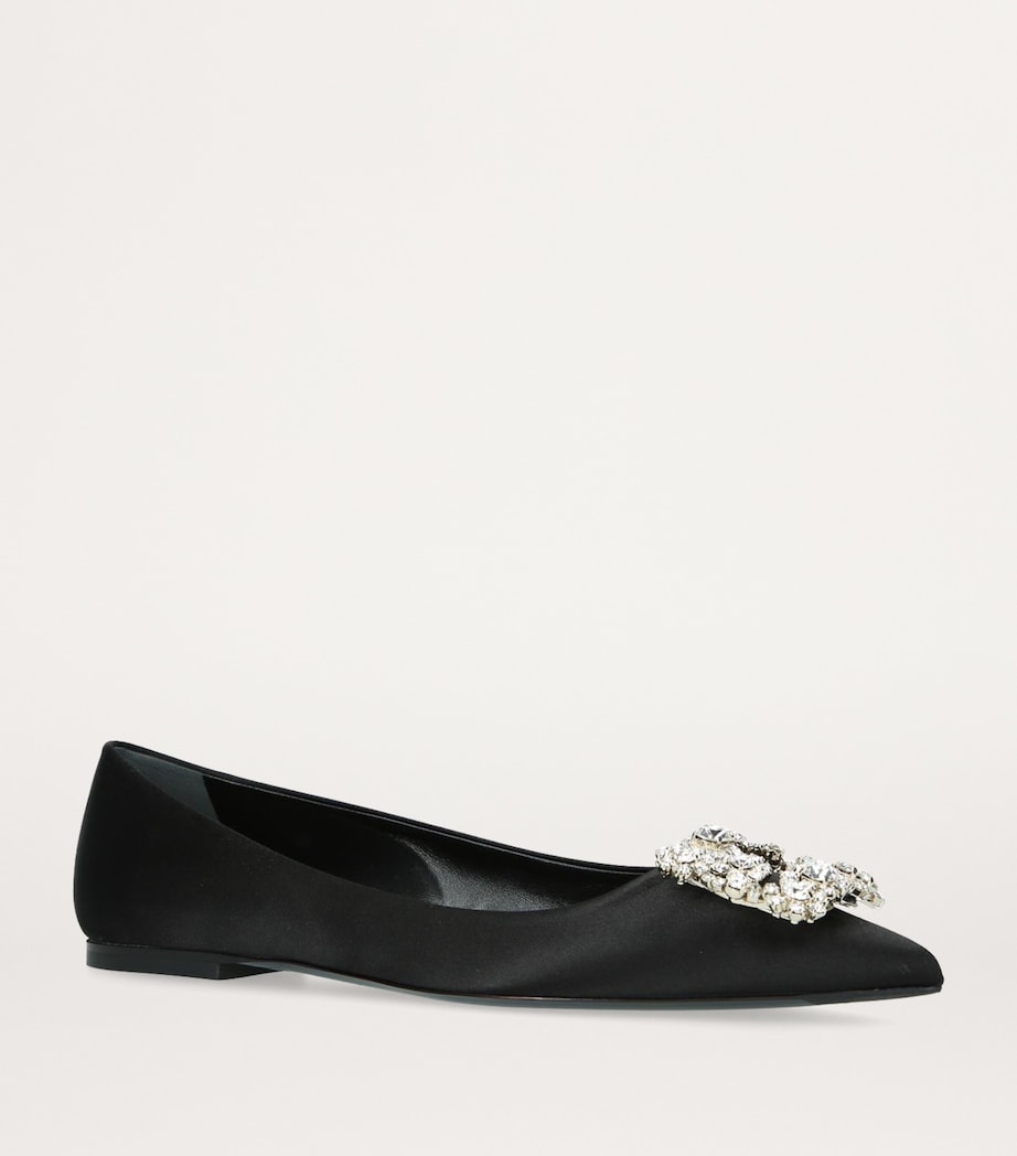 Roger Vivier Satin Flower Strass Ballet Flats Image 3