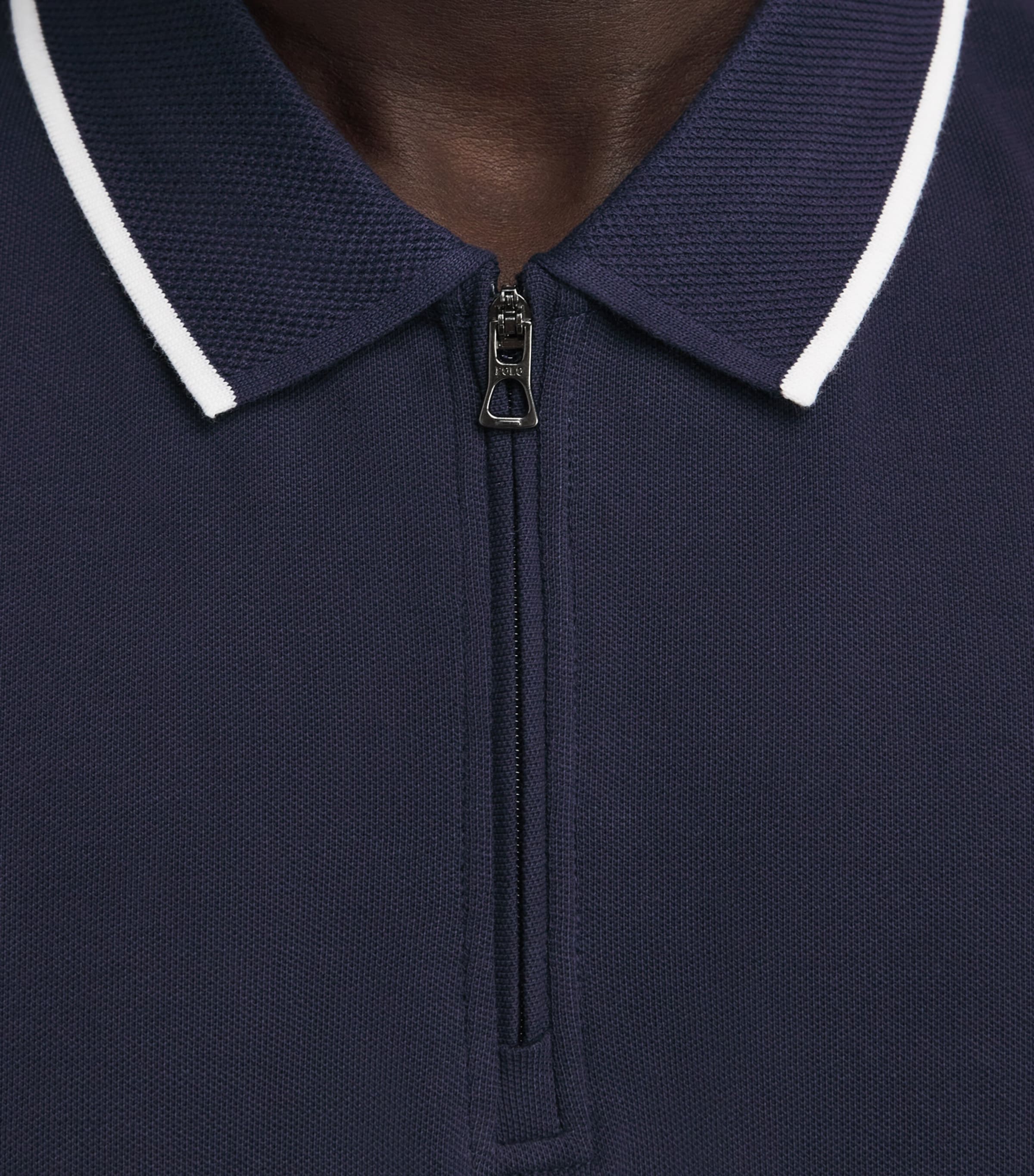 Polo Ralph Lauren Mens Stretch-Cotton Zip-Up Polo Shirt Newport Image 3