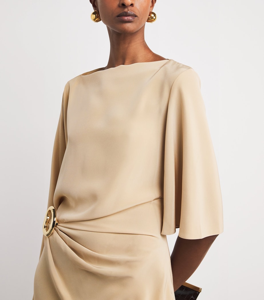Joseph Womens Satin Gathered Joya Maxi Dress Powder Image 4