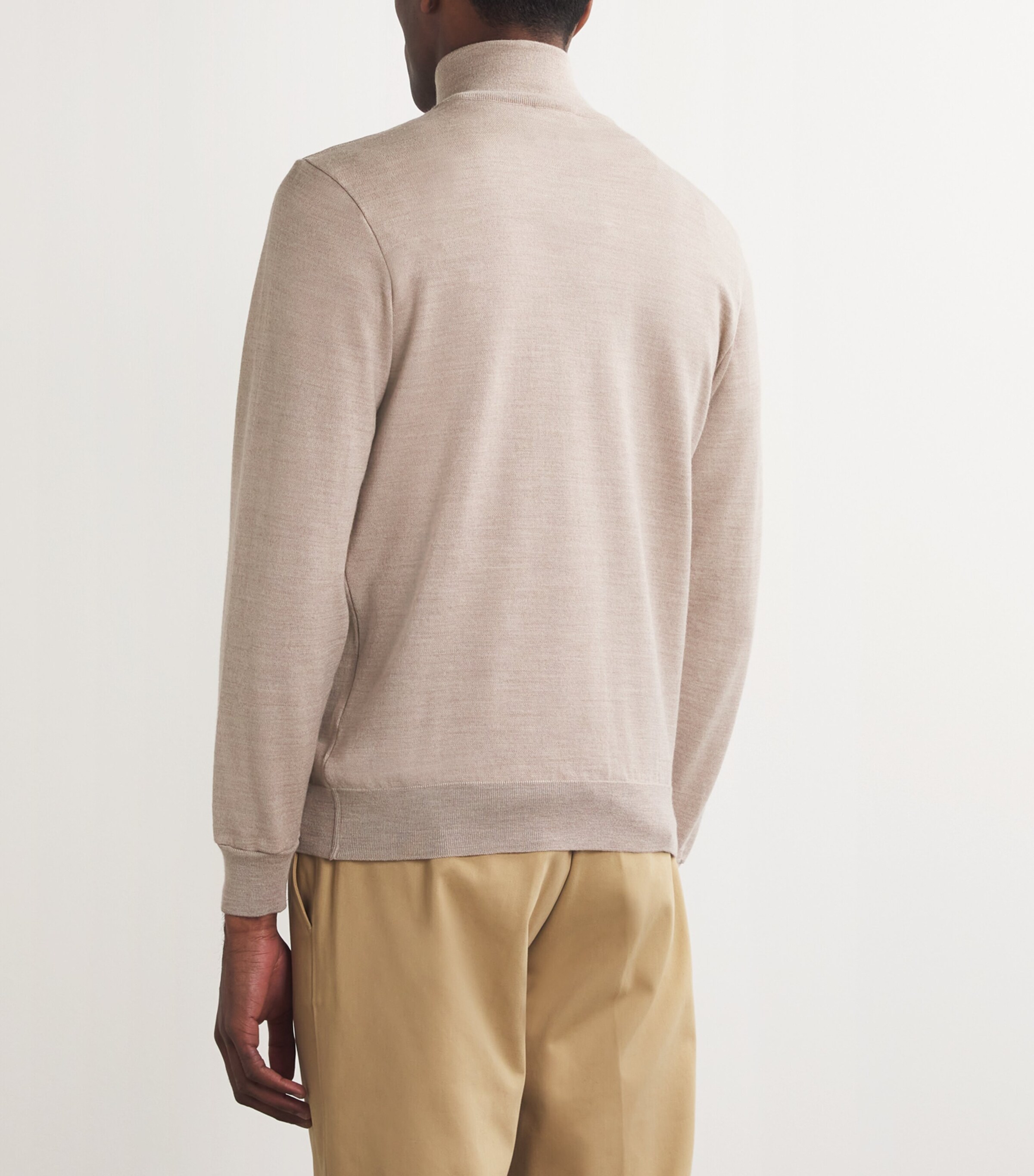 Virgin Wool Half-Zip Sweater 226PINK TINT Image 3