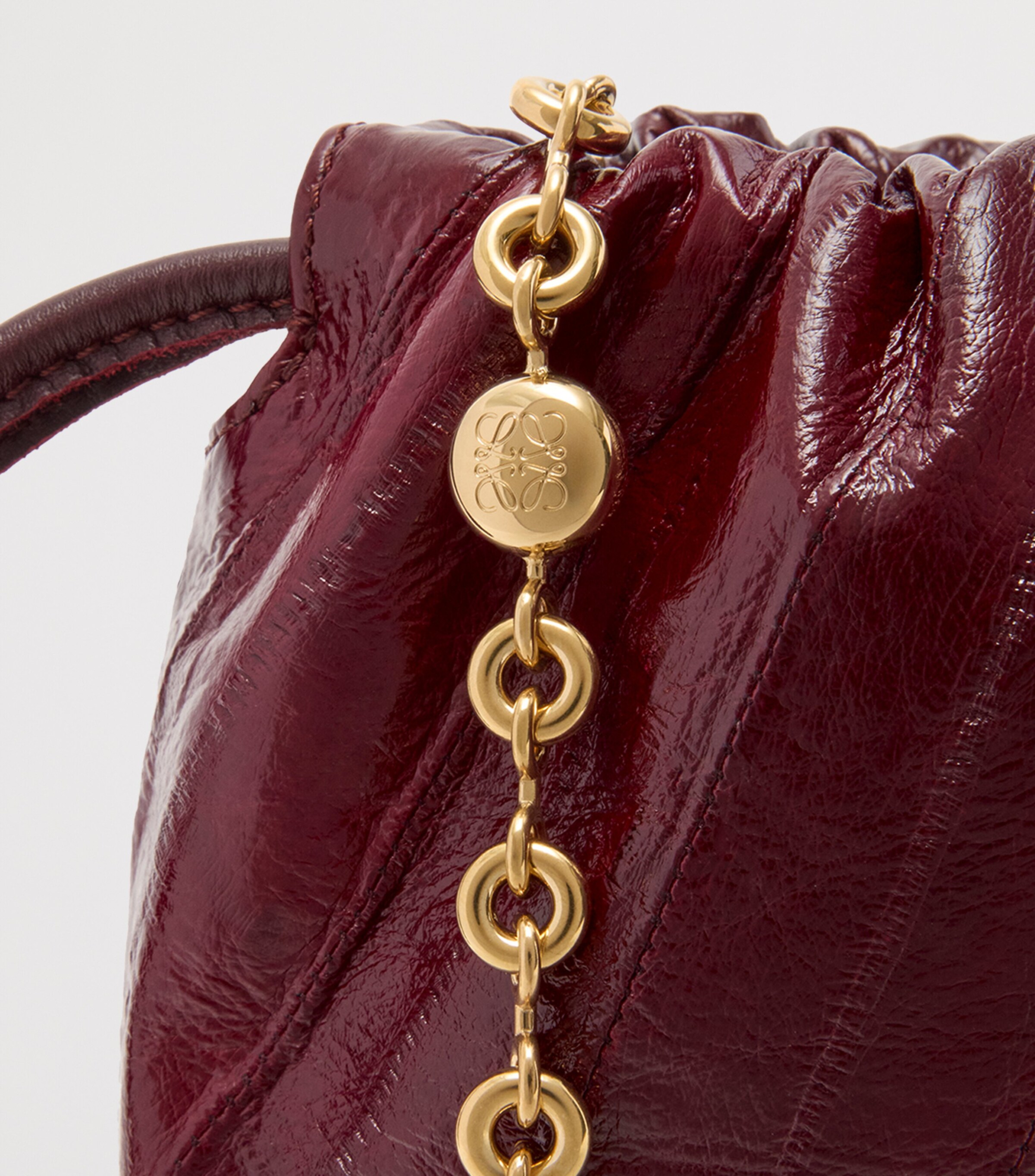 Mini Eel Leather Flamenco Purse BURGUNDY Image 10