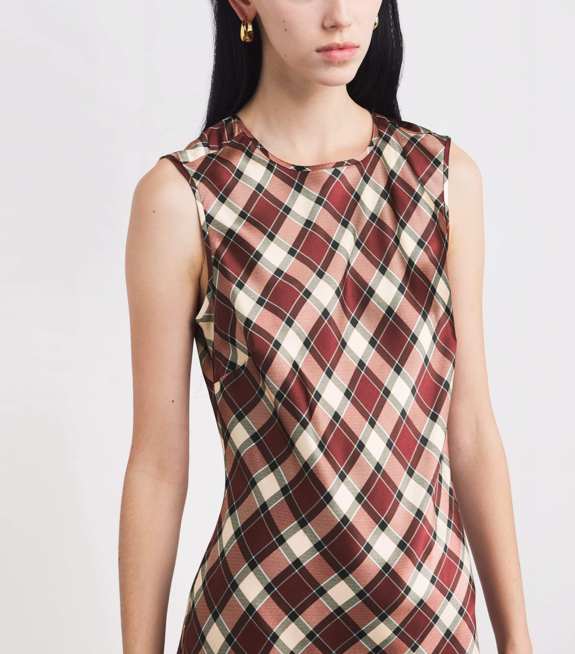 Silk Alamere Mini Dress NORFOLK PLAID Image 6
