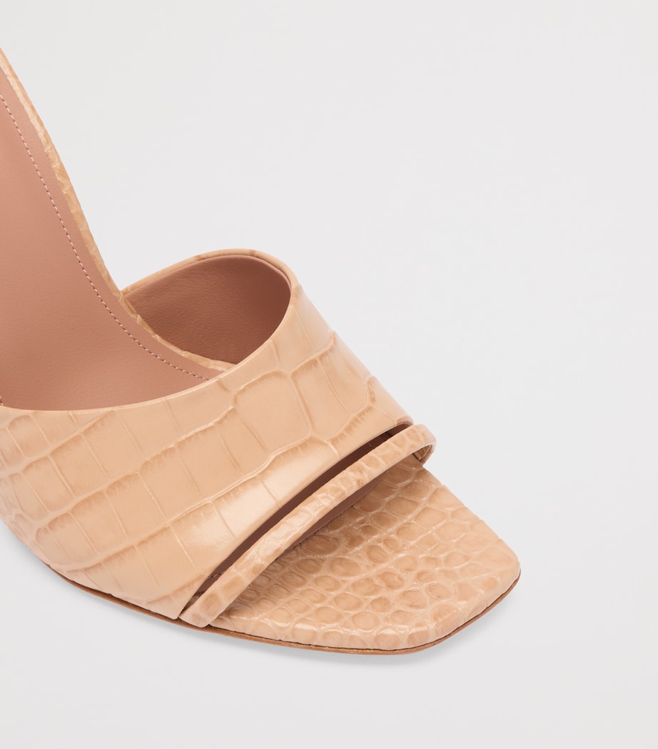 Croc-Embossed Leather Roxanne Heeled Sandals 90 BUFF Image 5