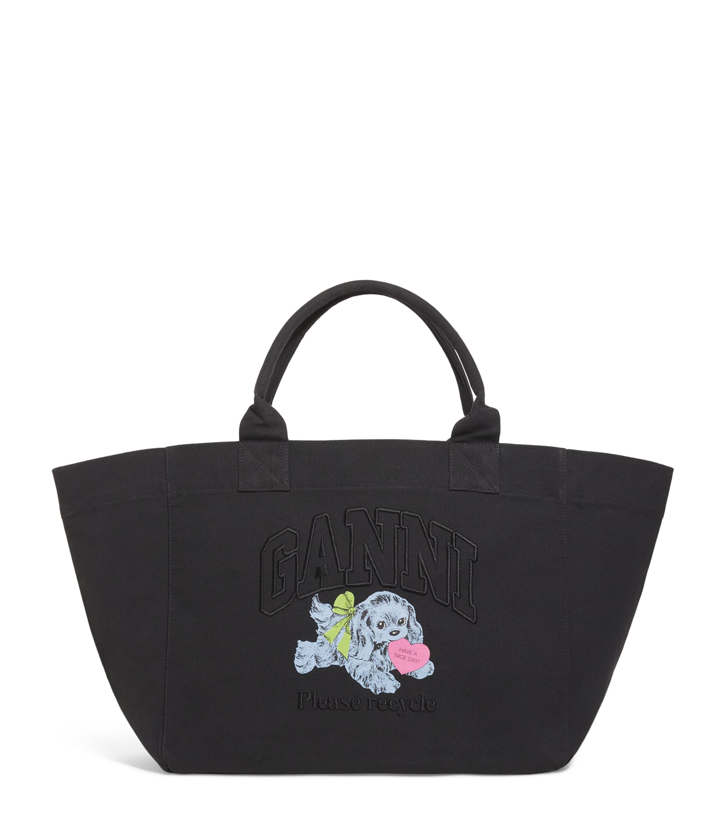GANNI Recycled Cotton Shopper Tote Bag | Women Bags | Tote Bags | Women New In | Womens Bags | Designers | Ganni