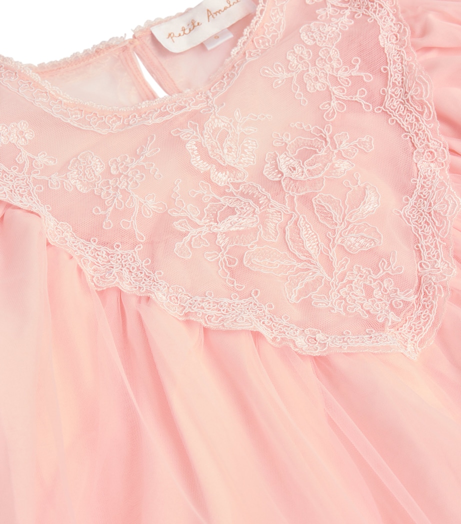 Tulle Vintage-Yoke Smock Dress (4-16 Years) POWDER PINK Image 2
