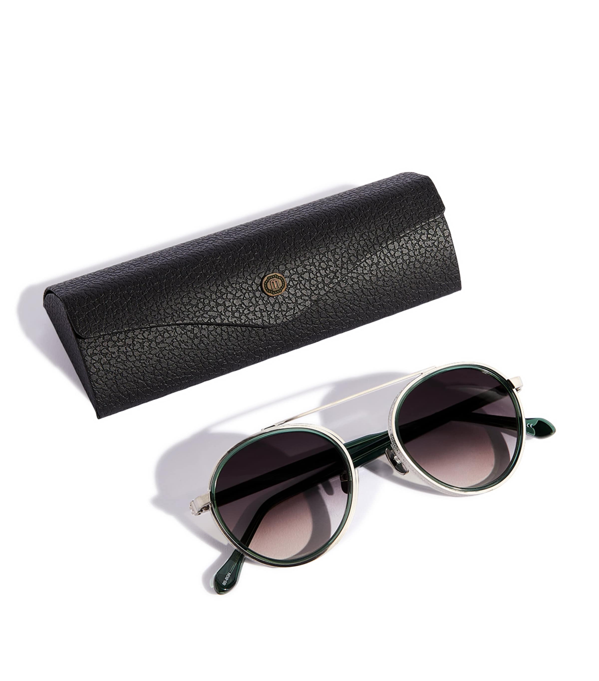 Matsuda M3125 Sunglasses Brshd Slvr Bttle Grn Image 3