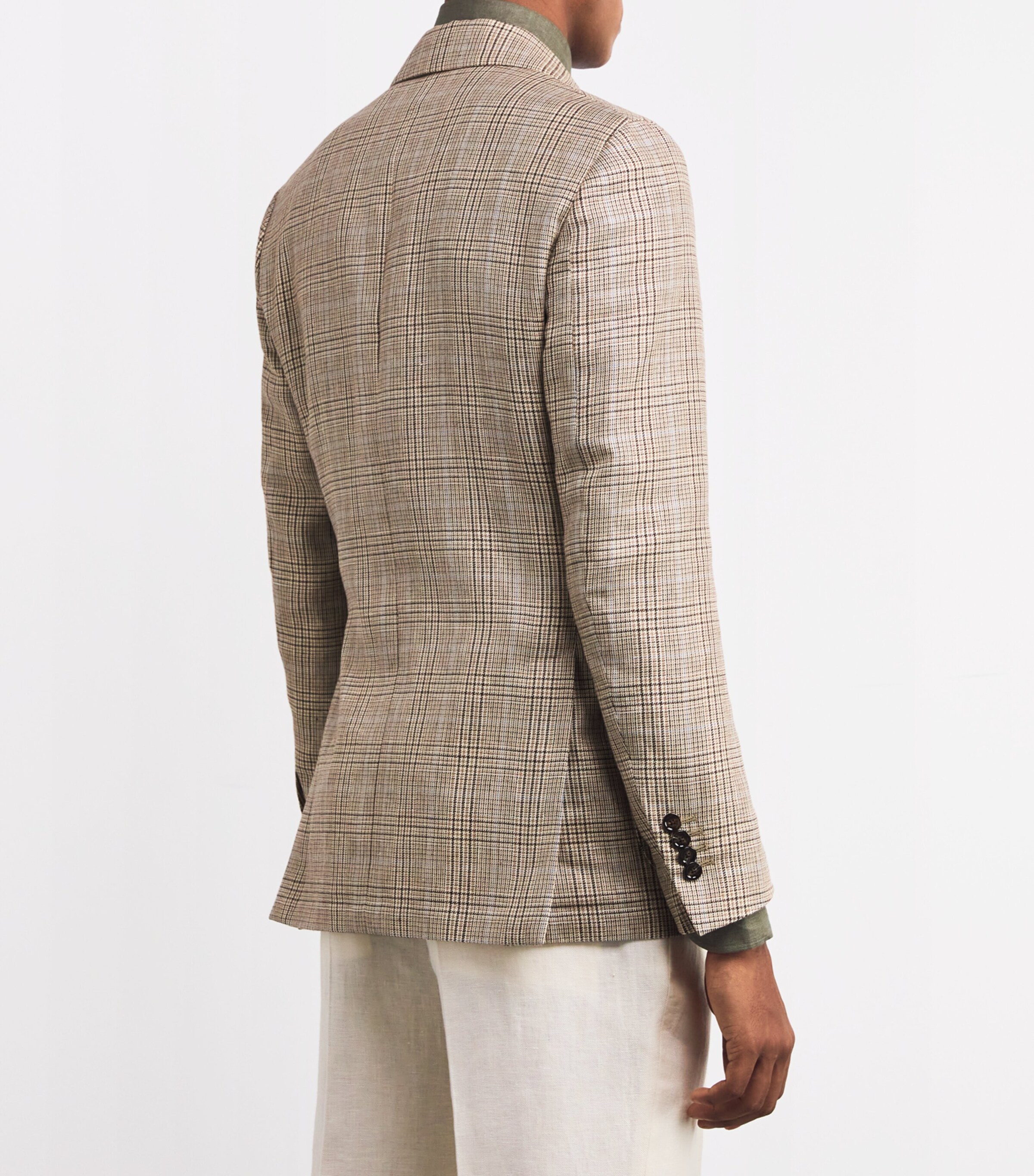 Lardini Mens Wool-Linen Iconic Drop 7 Blazer Image 4