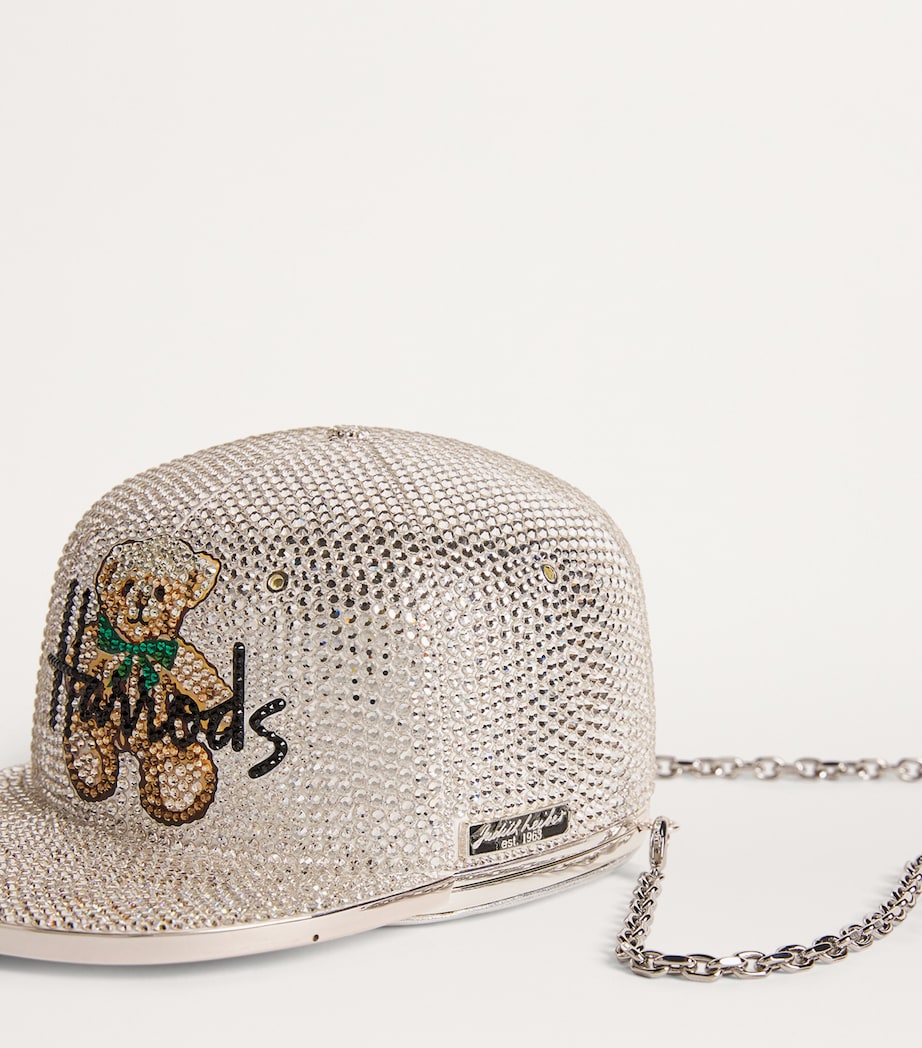 Embellished Baseball Cap Clutch Bag SILVER RHINE MULTI Image 4