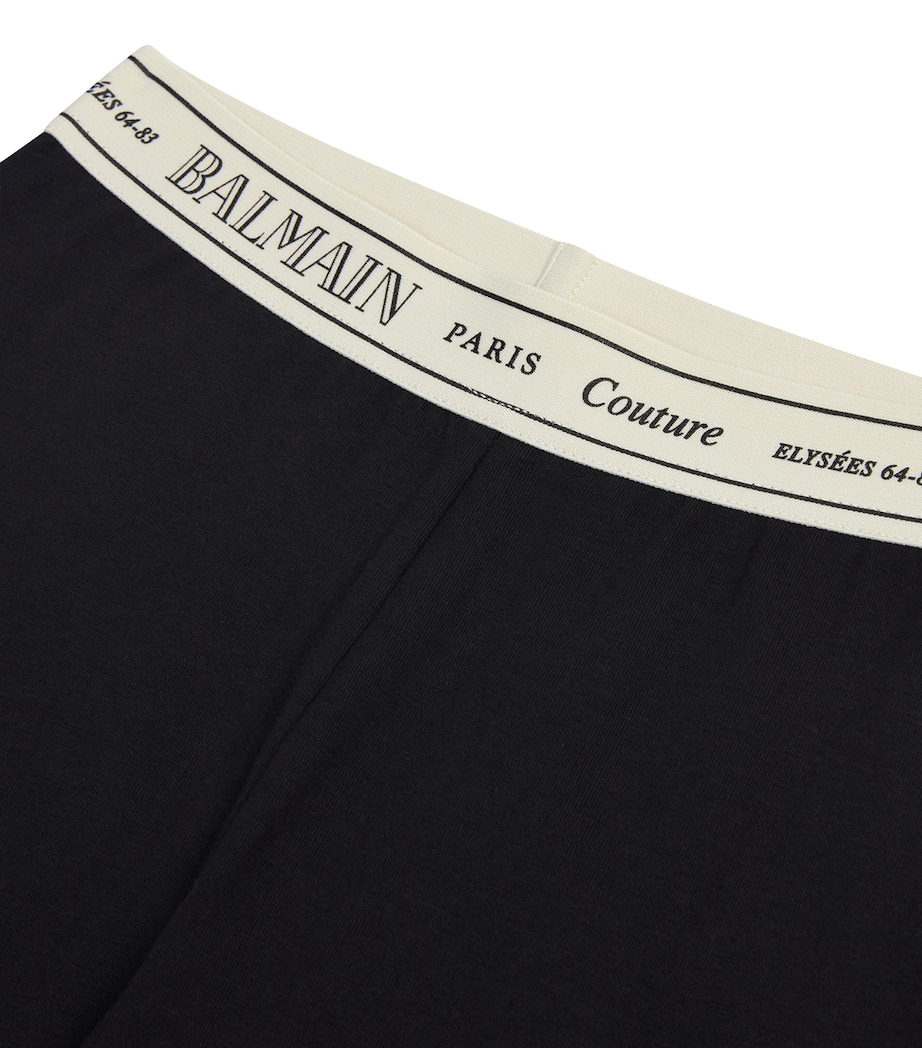 Elasticated Leggings (4-14 Years) 930AVBLACK/IVORY Image 2