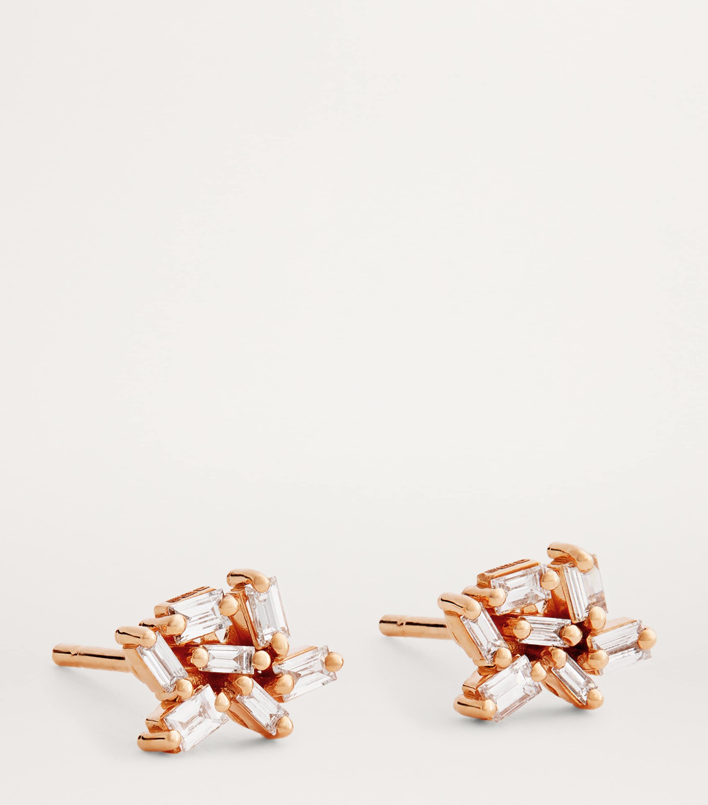 Suzanne Kalan Rose Gold and Diamond Classic Cluster Stud Earrings Rg/wd Image 3
