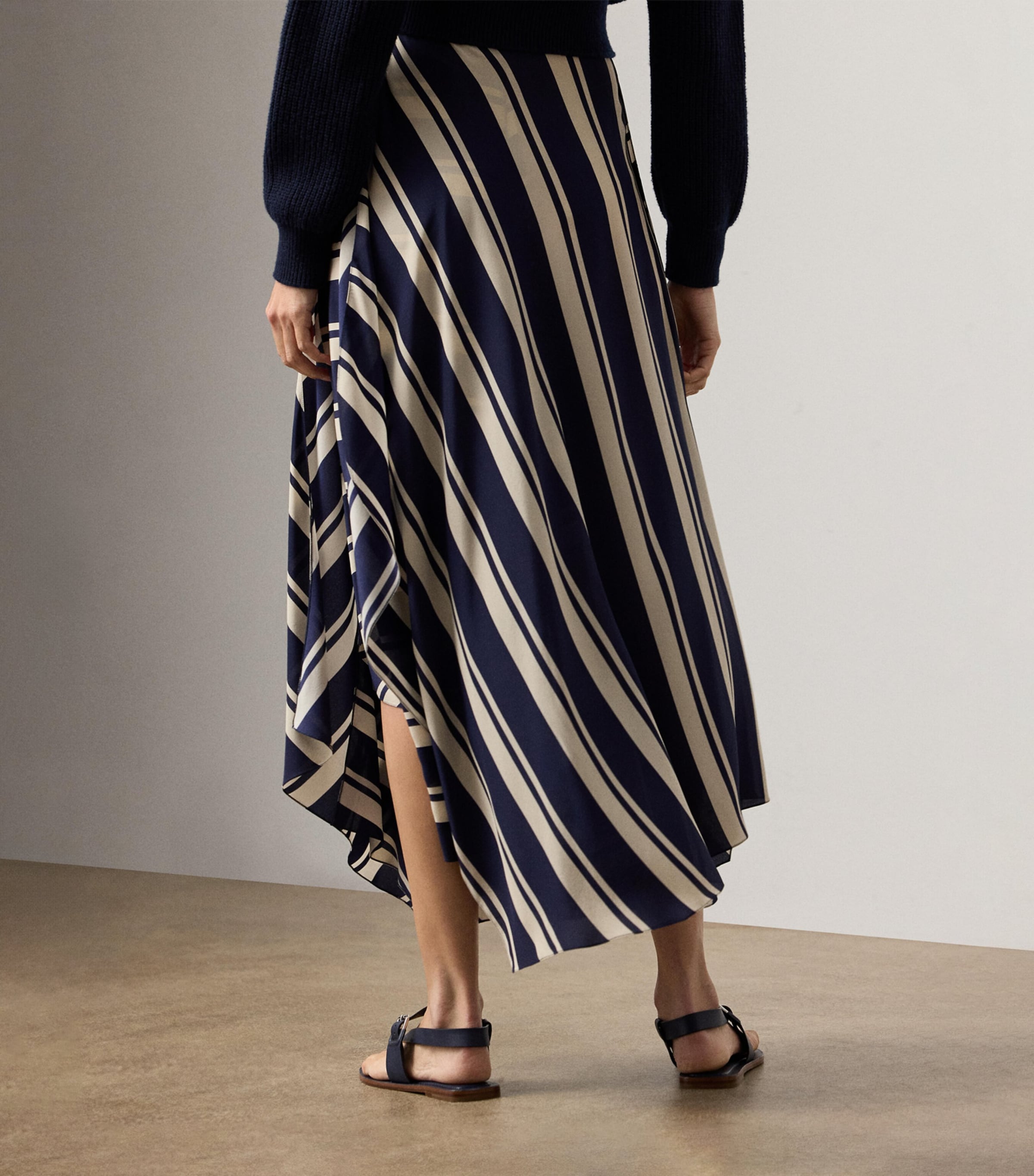 Silk Tilda Striped Maxi Skirt BLUE Image 3