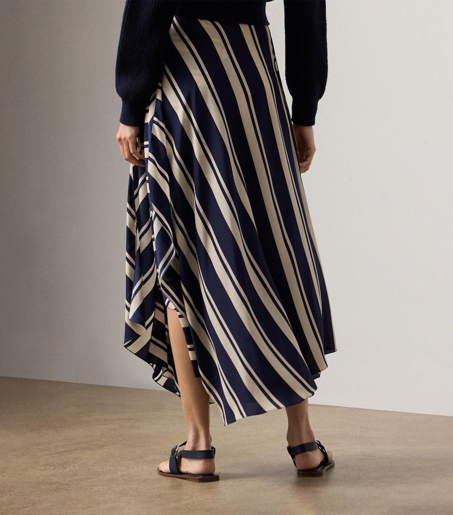 Silk Tilda Striped Maxi Skirt BLUE Image 3