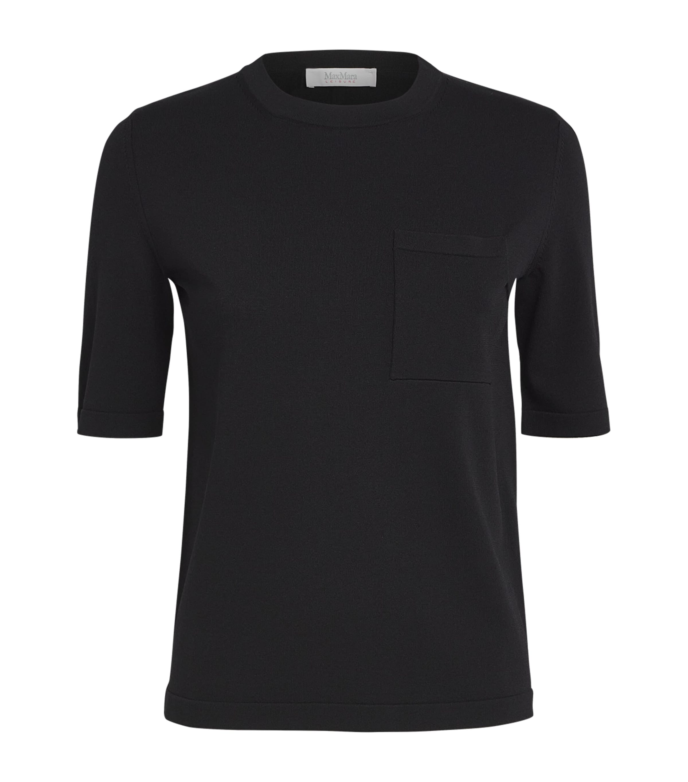 Shop Max Mara Knitted T-shirt In Black