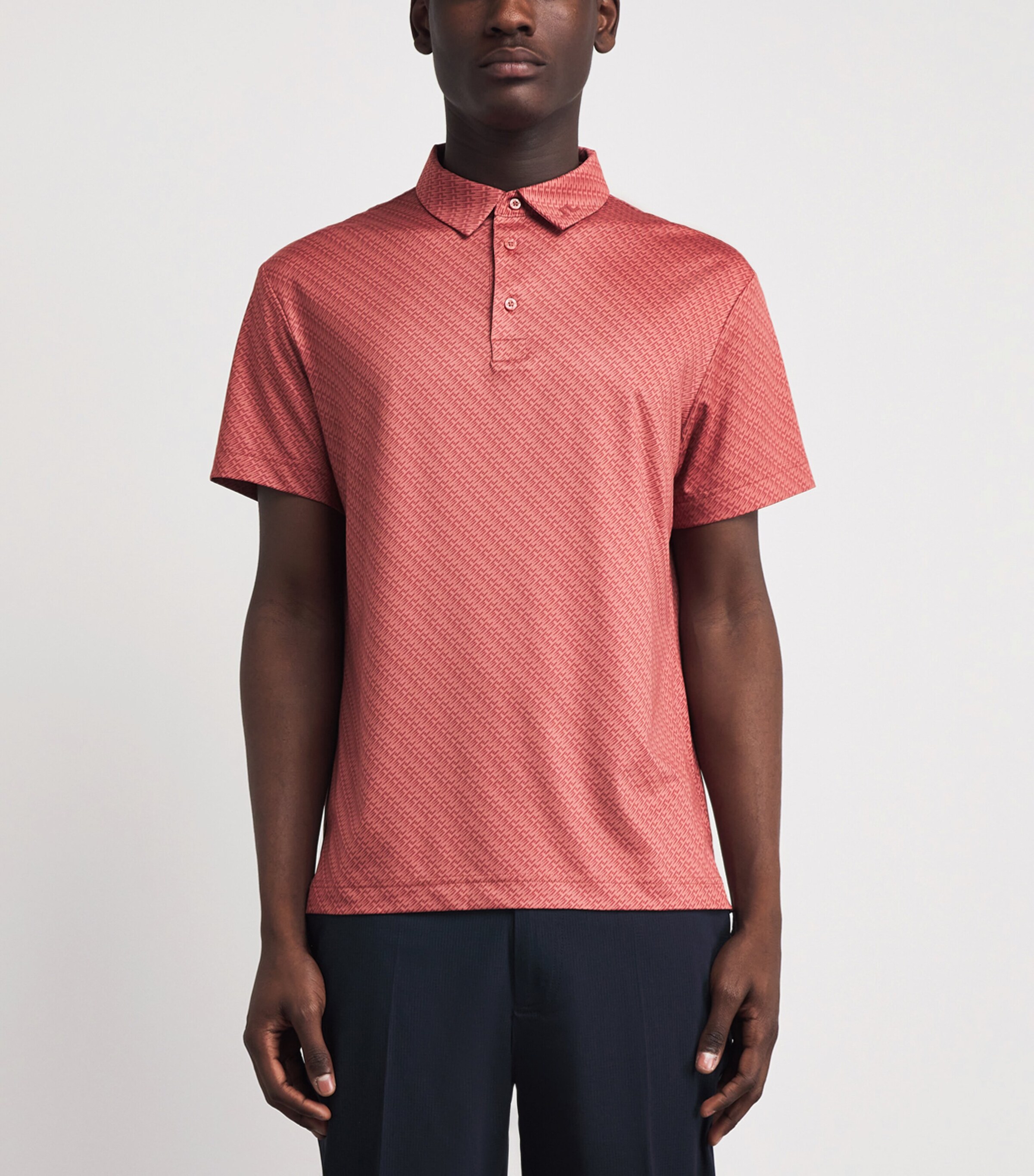 J Lindeberg Mens Tod Print Polo Shirt Flight Bridge Image 4
