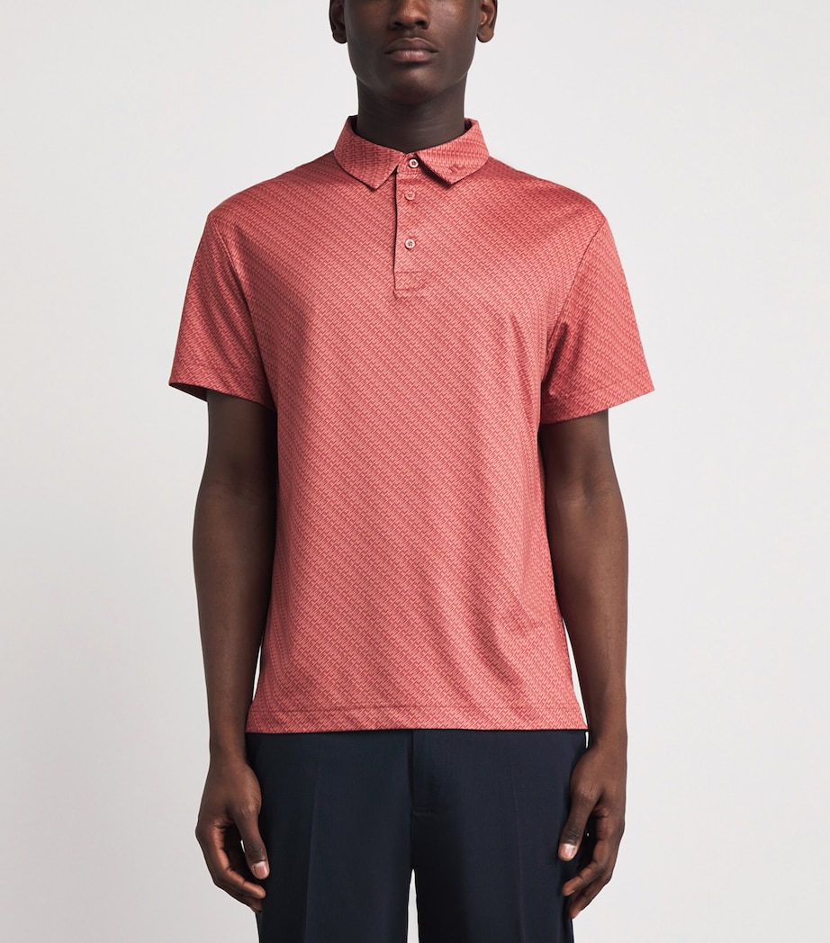 J Lindeberg Mens Tod Print Polo Shirt Flight Bridge Image 4