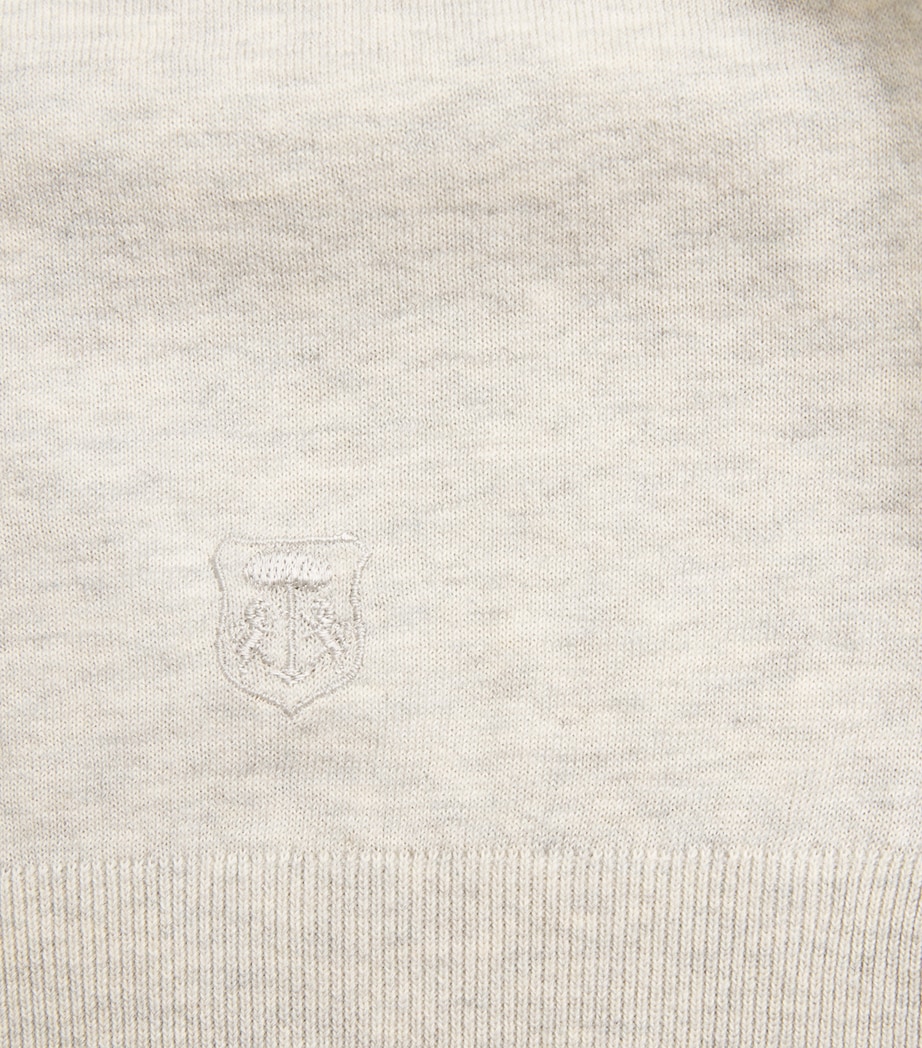 Corneliani Mens Silk-Cotton Short-Sleeve Sweater Grey Piece Dyed Image 6