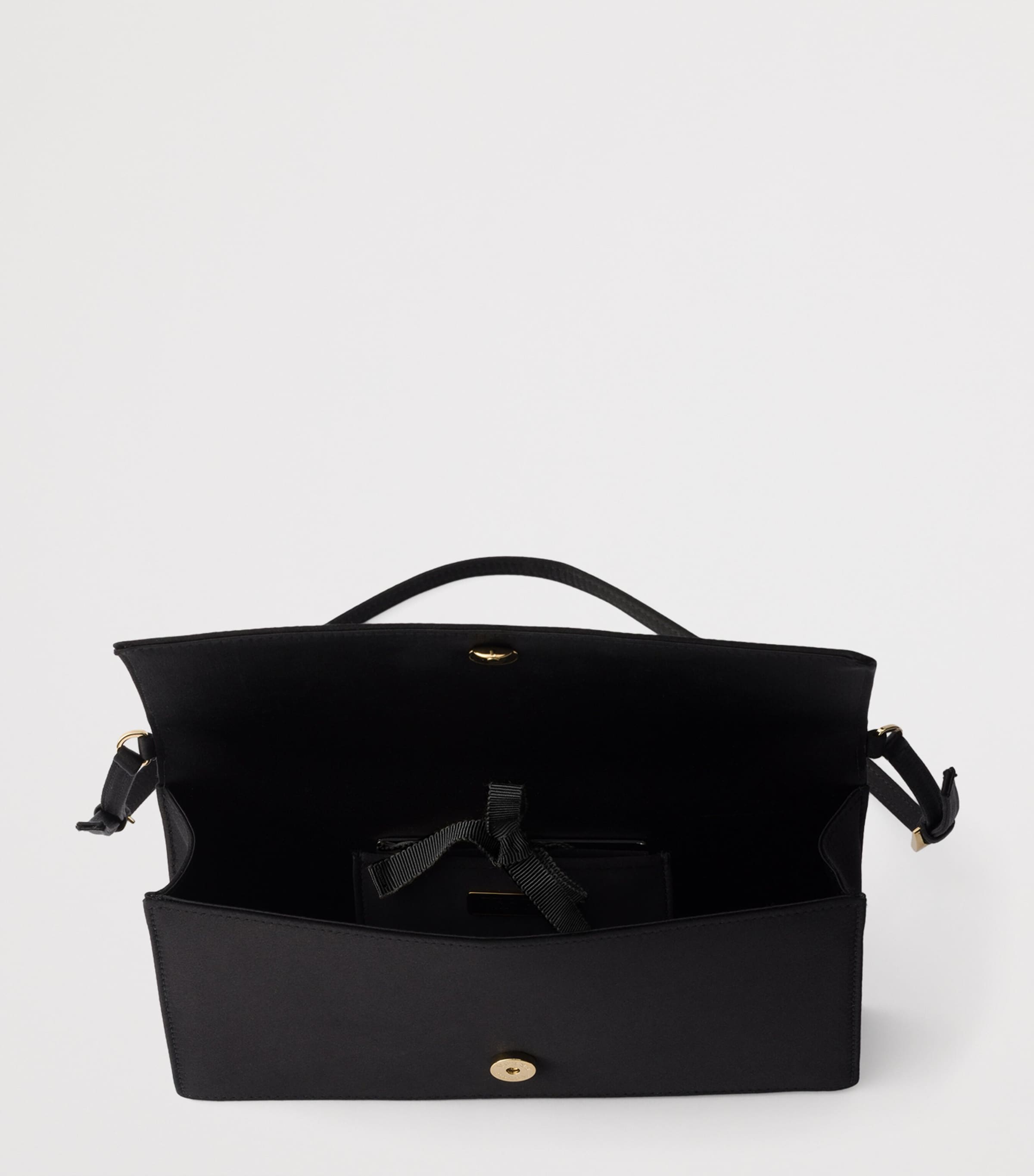 Prada Satin Shoulder Bag Black Image 4