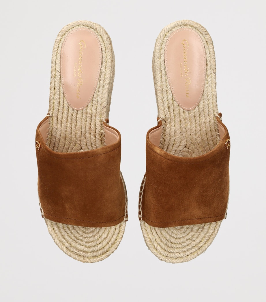 Gianvito Rossi Suede Wedge Sandals 40 Beige Image 4