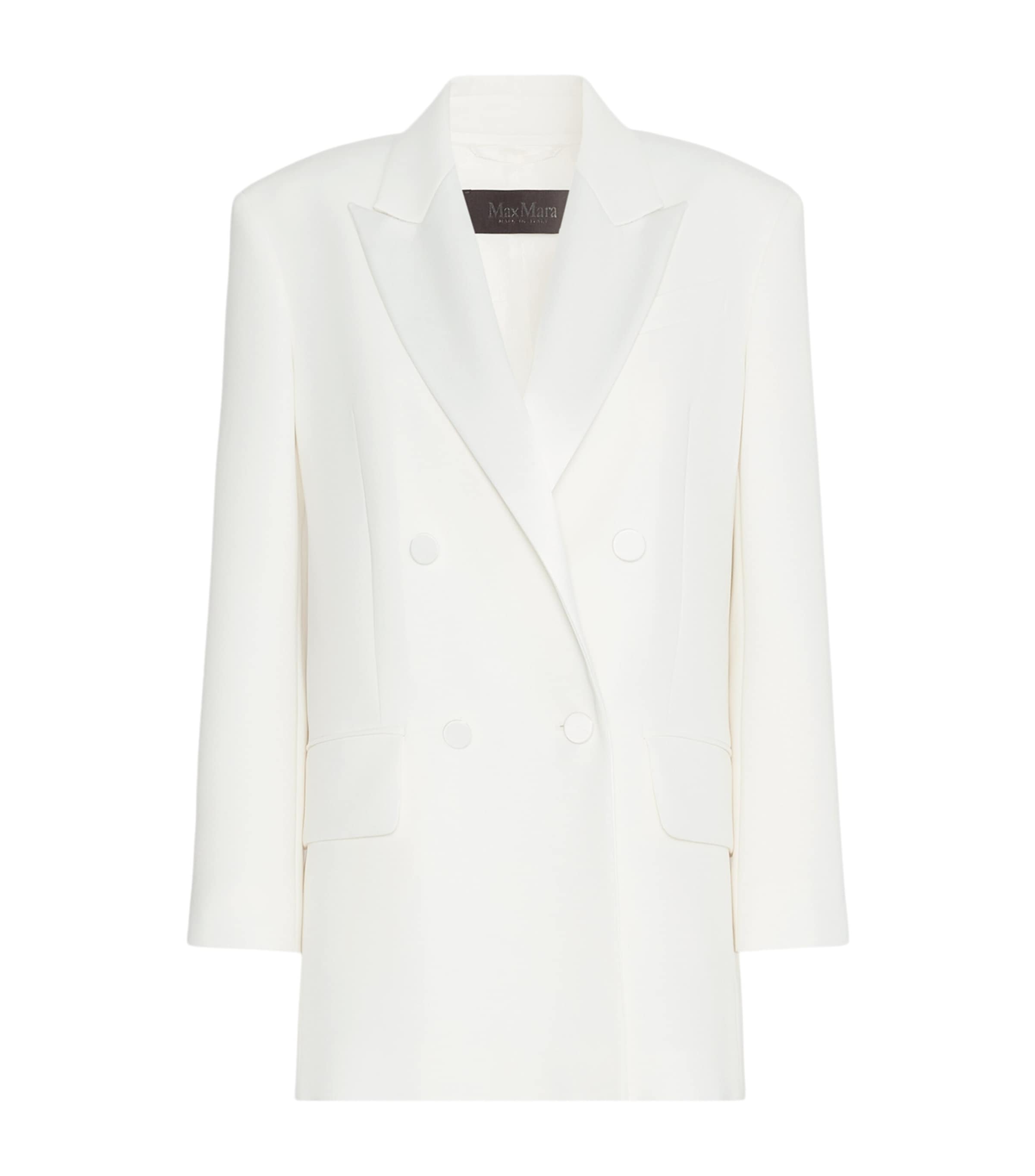 Max Mara Womens Double-Breasted Blazer White Image 1