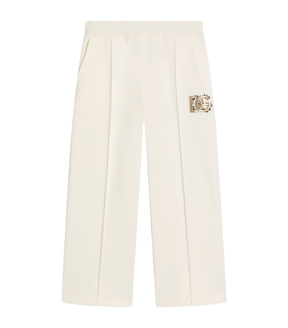 Dolce&Gabbana Kids Cotton DG Sweatpants (8-12+ Years) Natural White Image 1