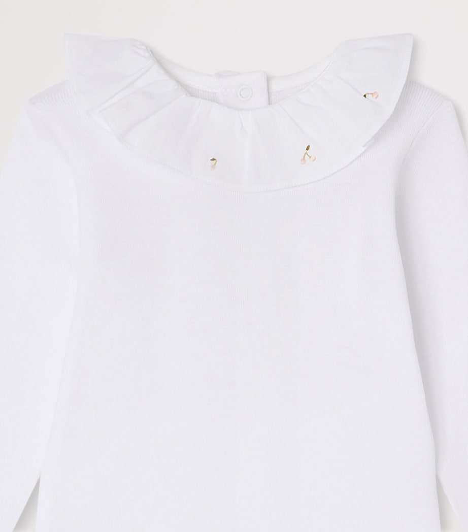 Organic Cotton Ruffled Bodysuit (1-36 Months) BLANC NATUREL Image 3