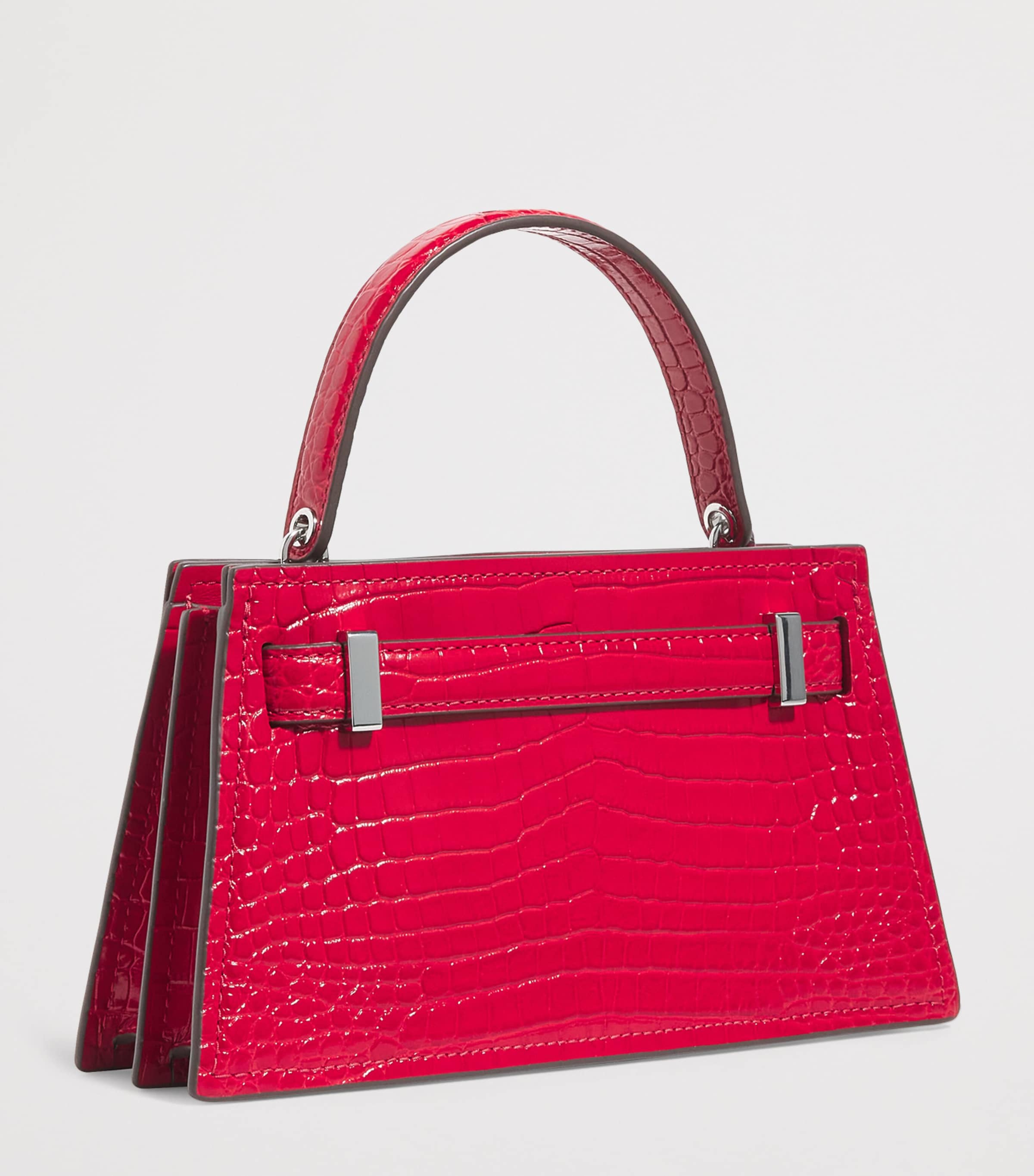 Tory Burch Mini Croc Leather Lee Radziwill Top-Handle Bag