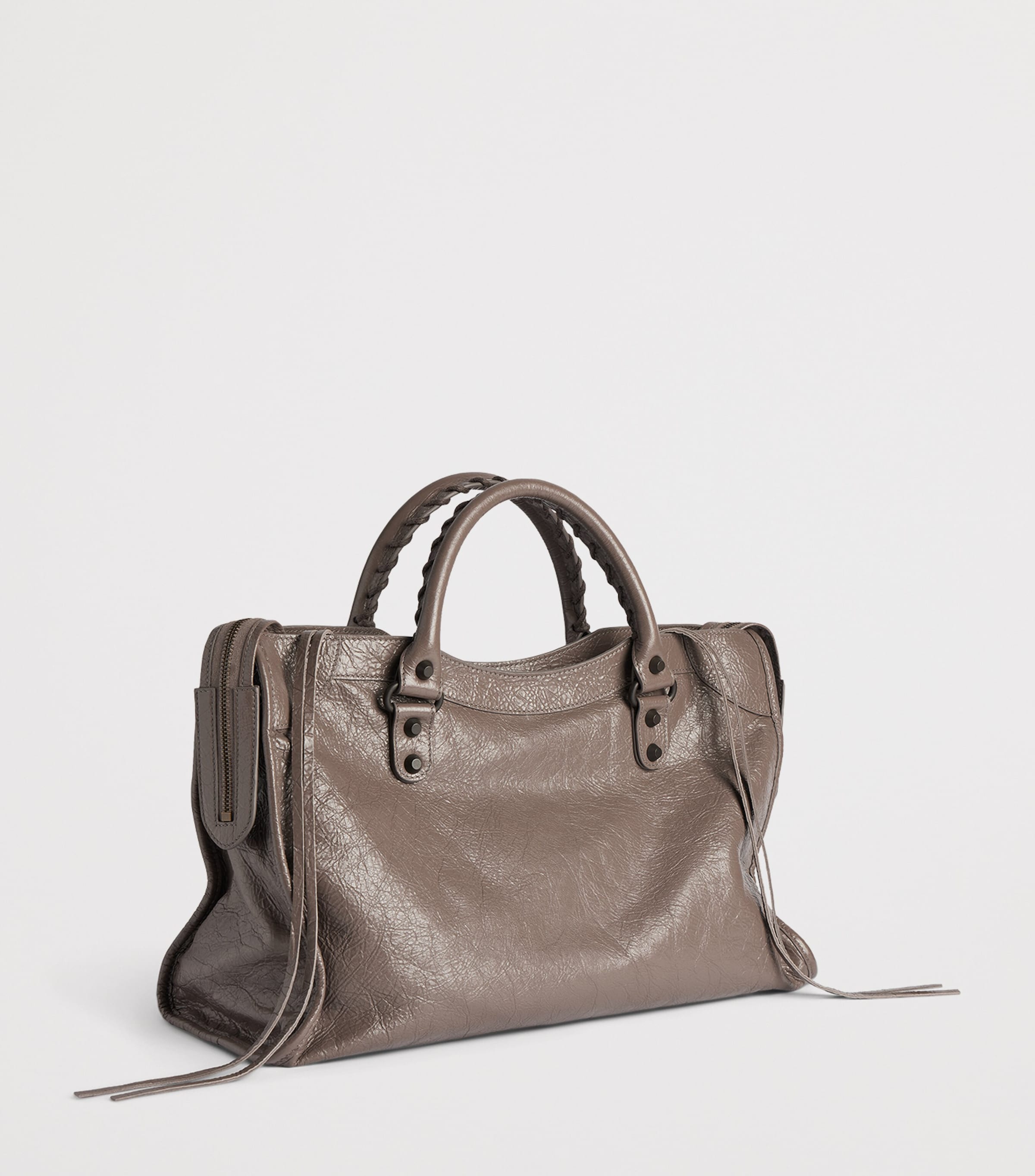 Balenciaga Womens Medium Leather Le City Top-Handle Bag Image 6