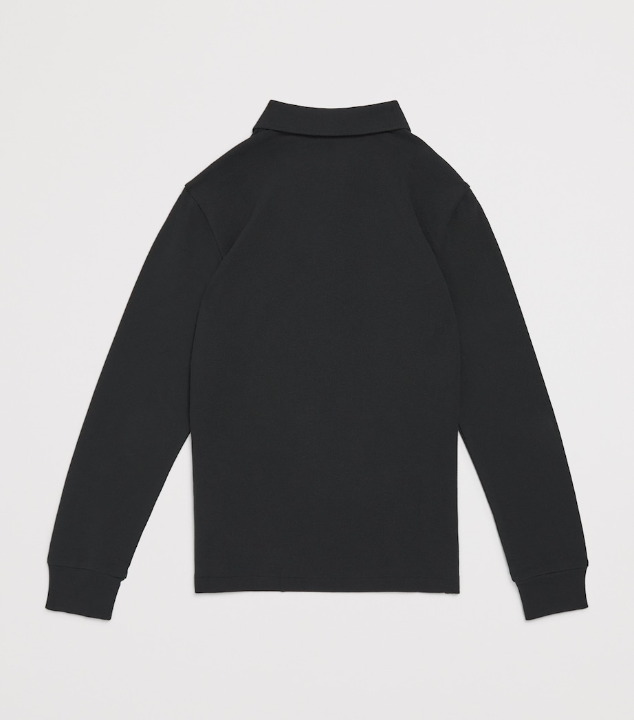Cotton Polo Pony Polo Shirt (6-14 Years) BLACK Image 2