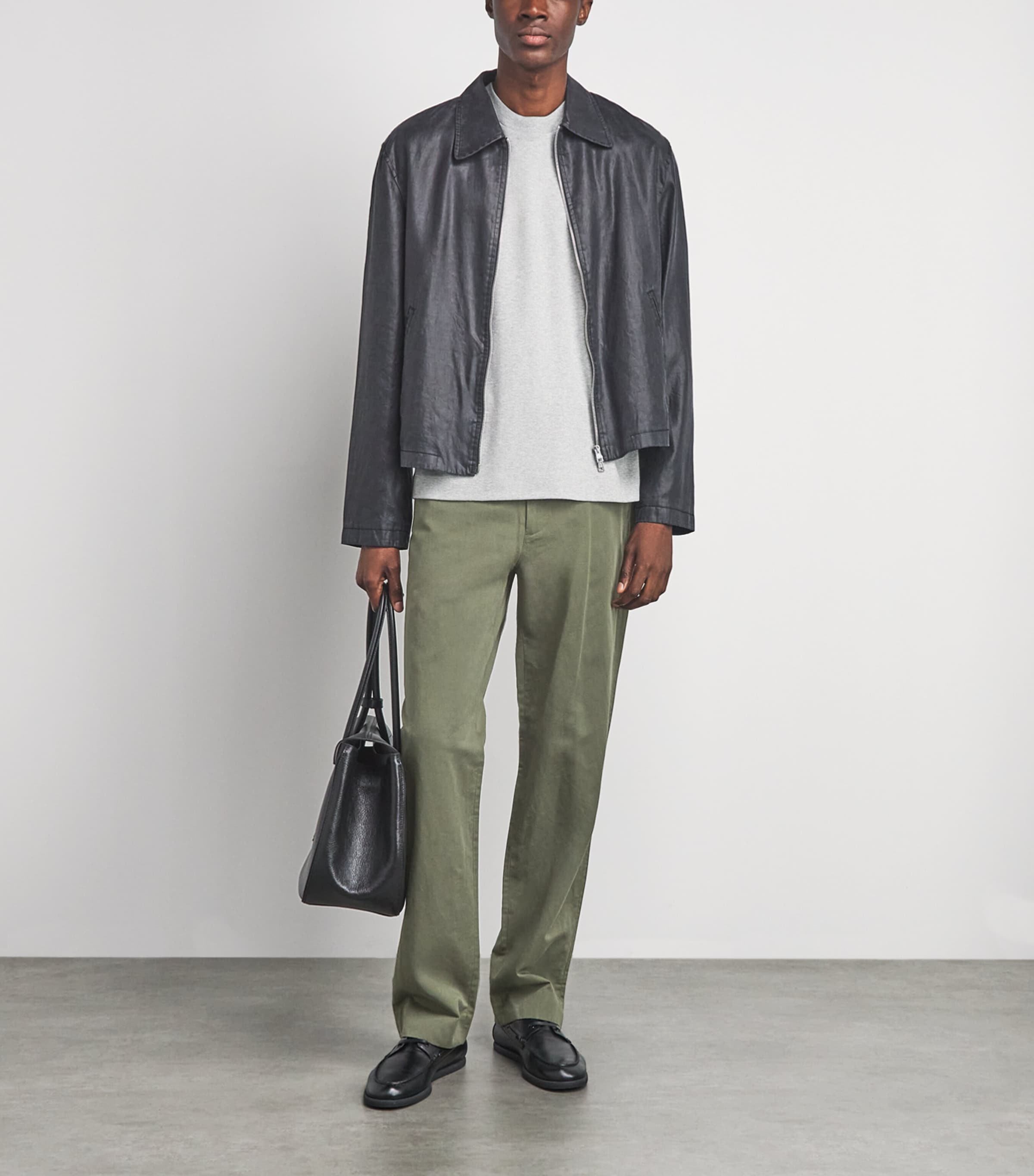 Vince Mens Cotton-Linen Louie Chinos Coulter Green Image 2