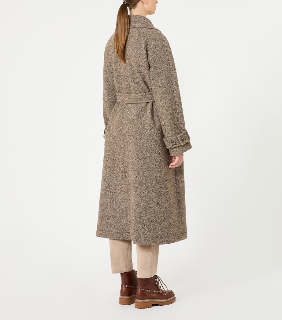Weekend Max Mara Womens Wool-Blend Double-Breasted Coat Brown Image 4