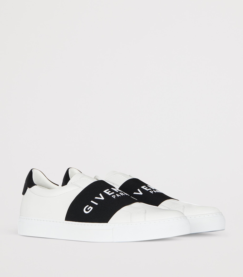 Leather Low-Top Sneakers WHITE/BLACK Image 2